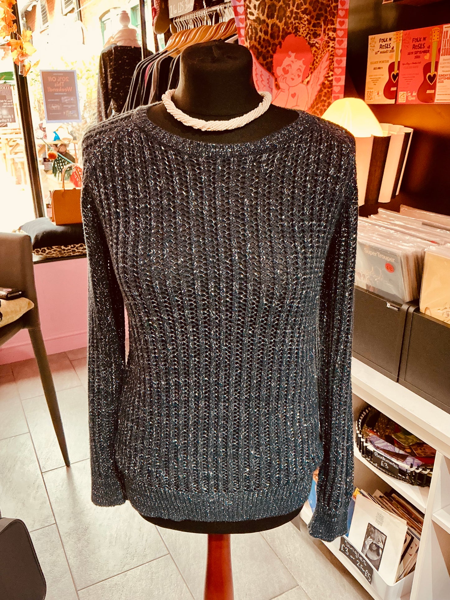 Agyness Deyn x Dr Martens Blue Glittery Jumper