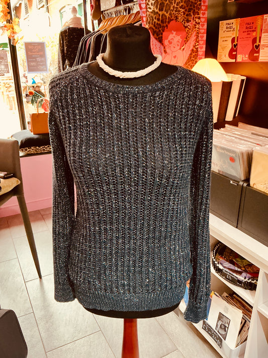 Agyness Deyn x Dr Martens Blue Glittery Jumper