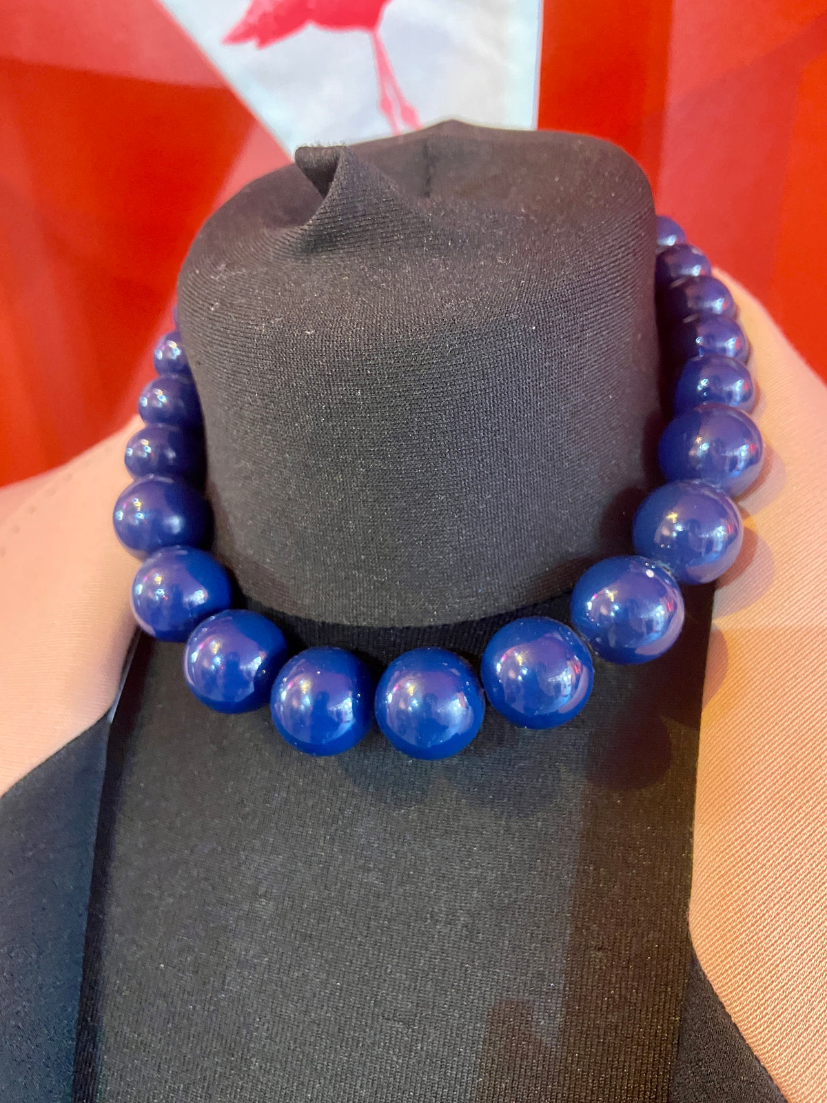 Chunky Blue Beaded Necklace