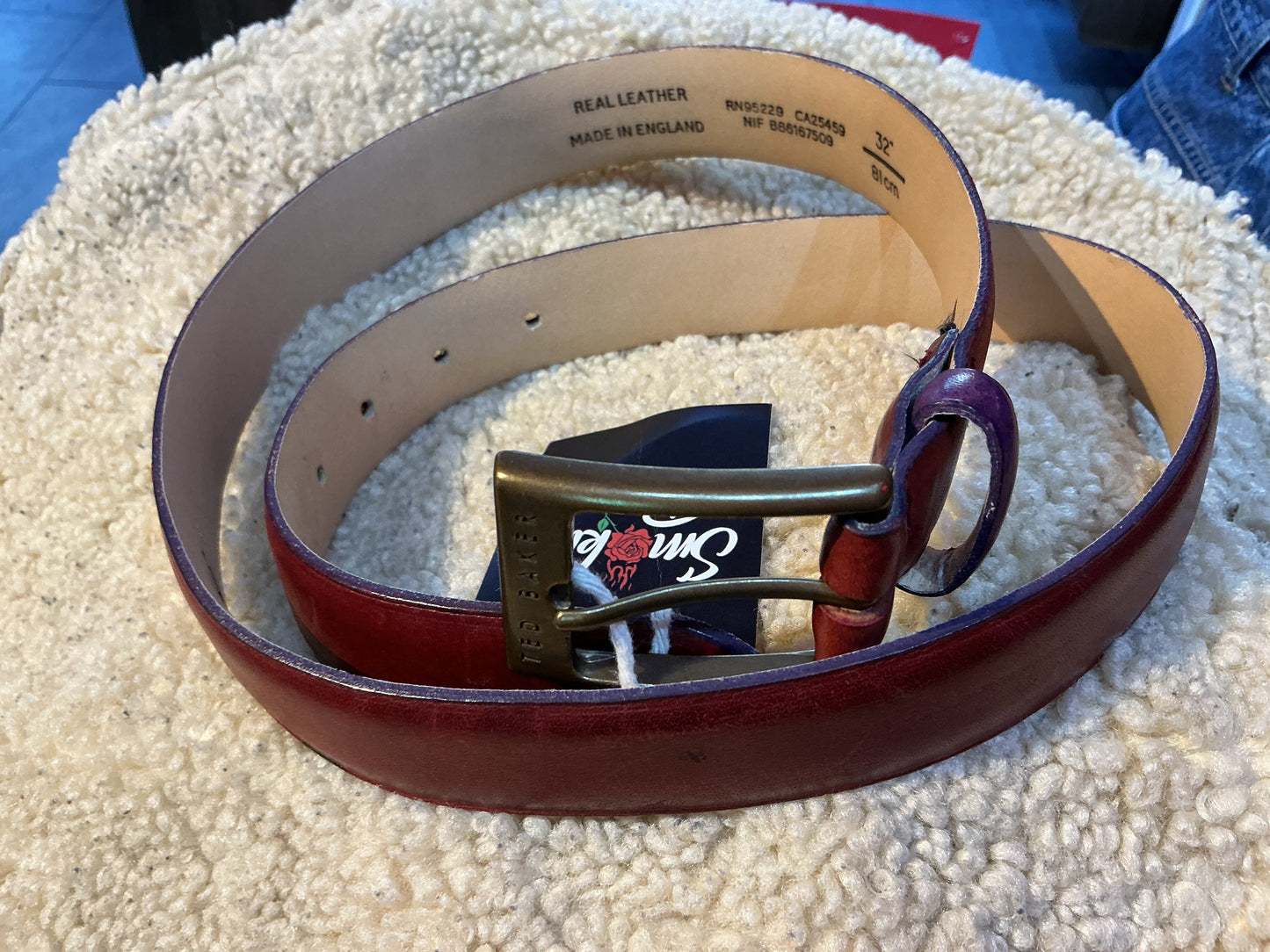 Burgundy Ted Baker Leather Belt