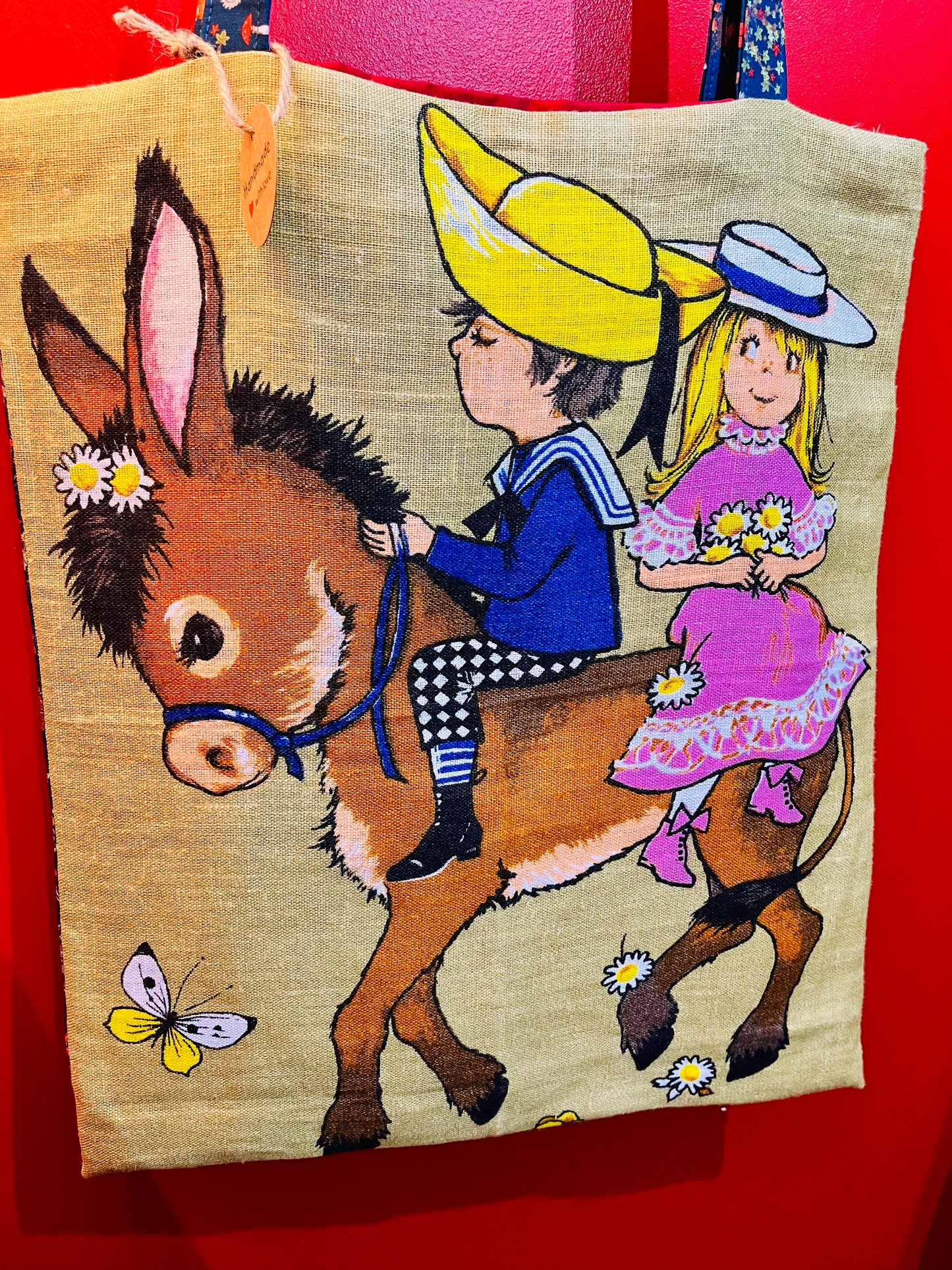 Handmade Vintage Fabric Tote Bag