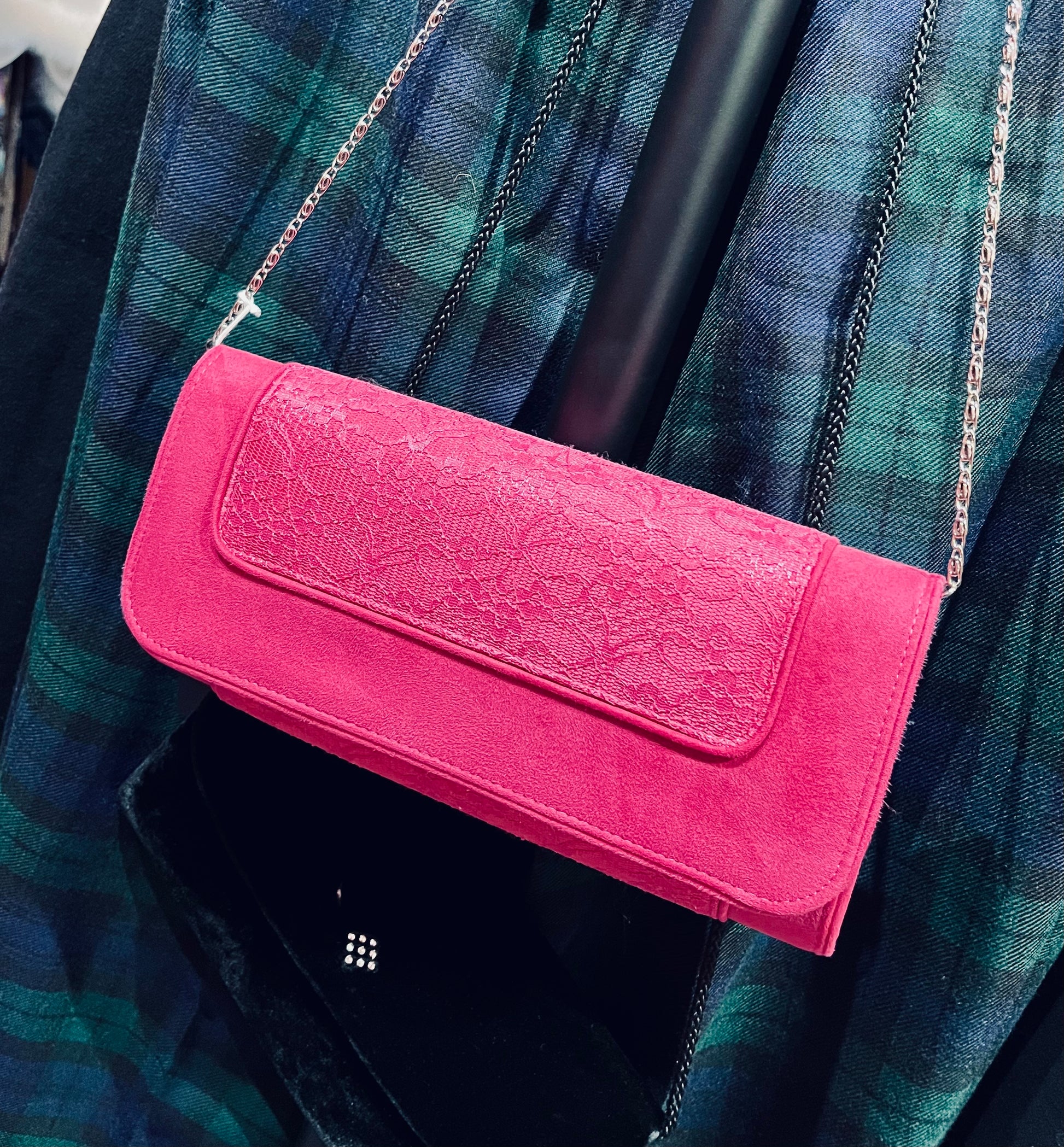 Fuchsia Pink New Ruby Shoo Clutch Bag