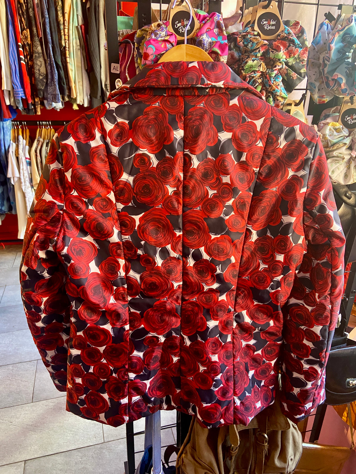 Padded Rose Print Jacket by Love Moschino