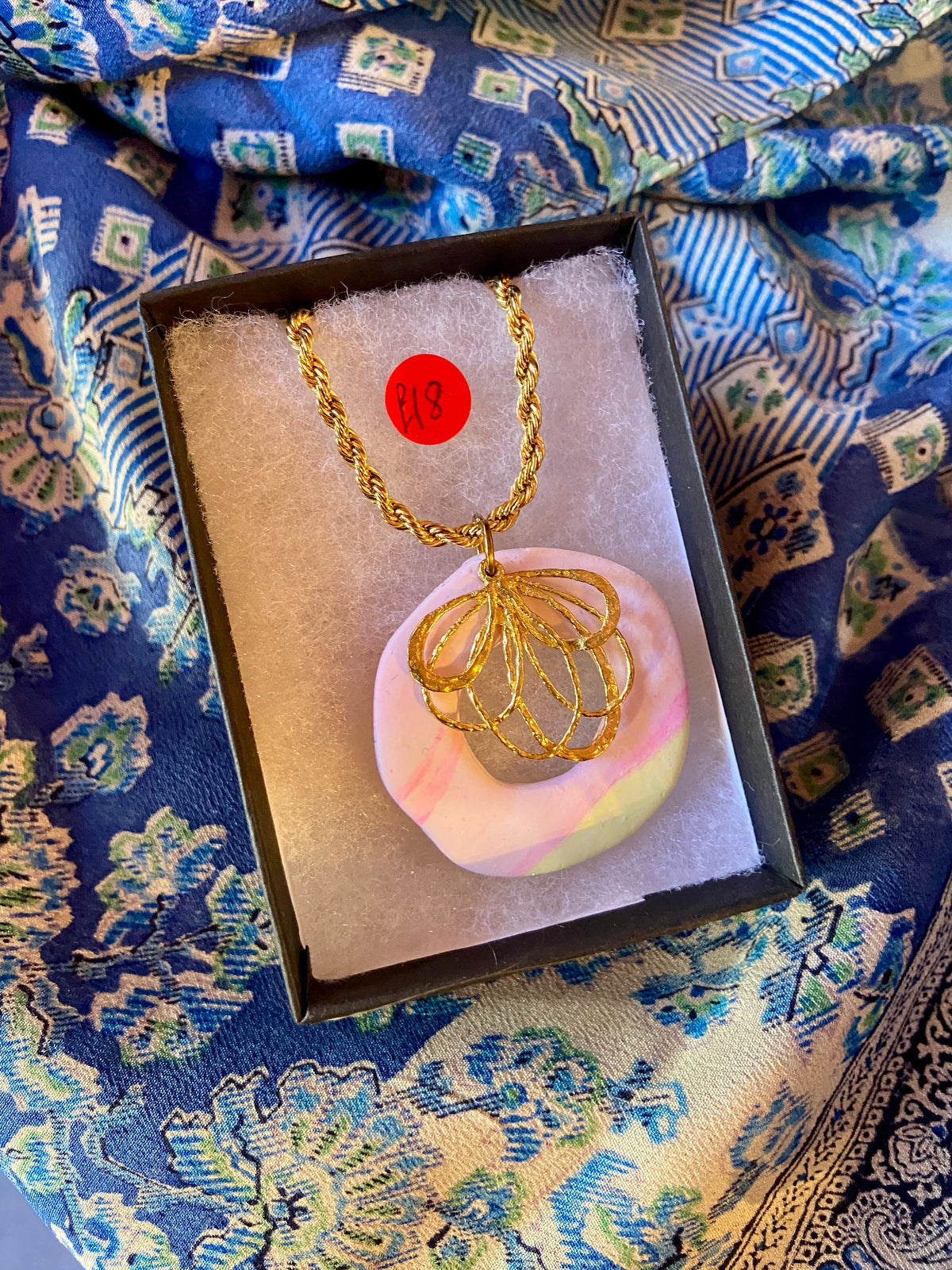 Handmade Baby Pink Pendant Necklace by Laurie May
