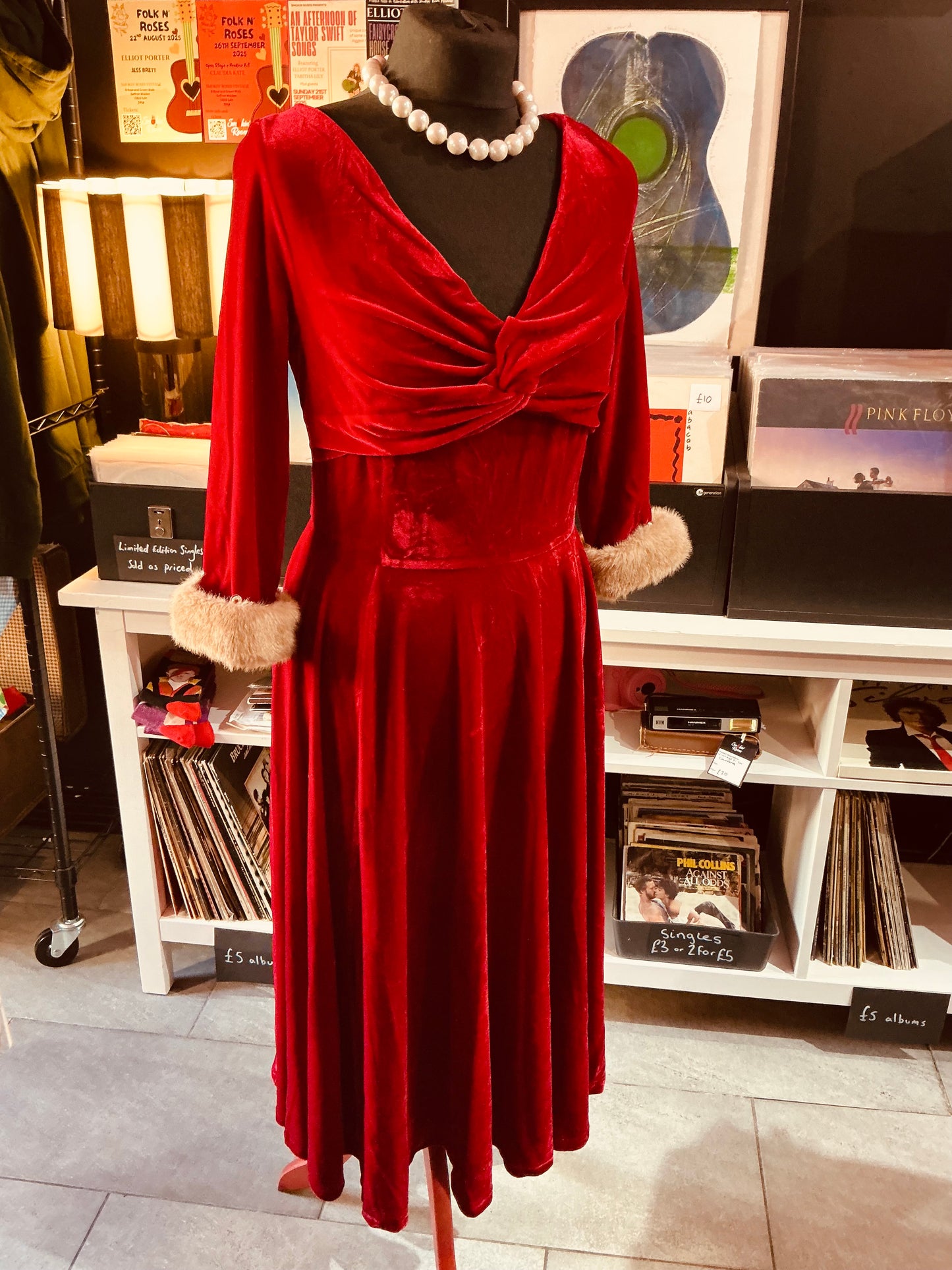 Banned Apparel Red Velvet Christmas Party Swing Dress