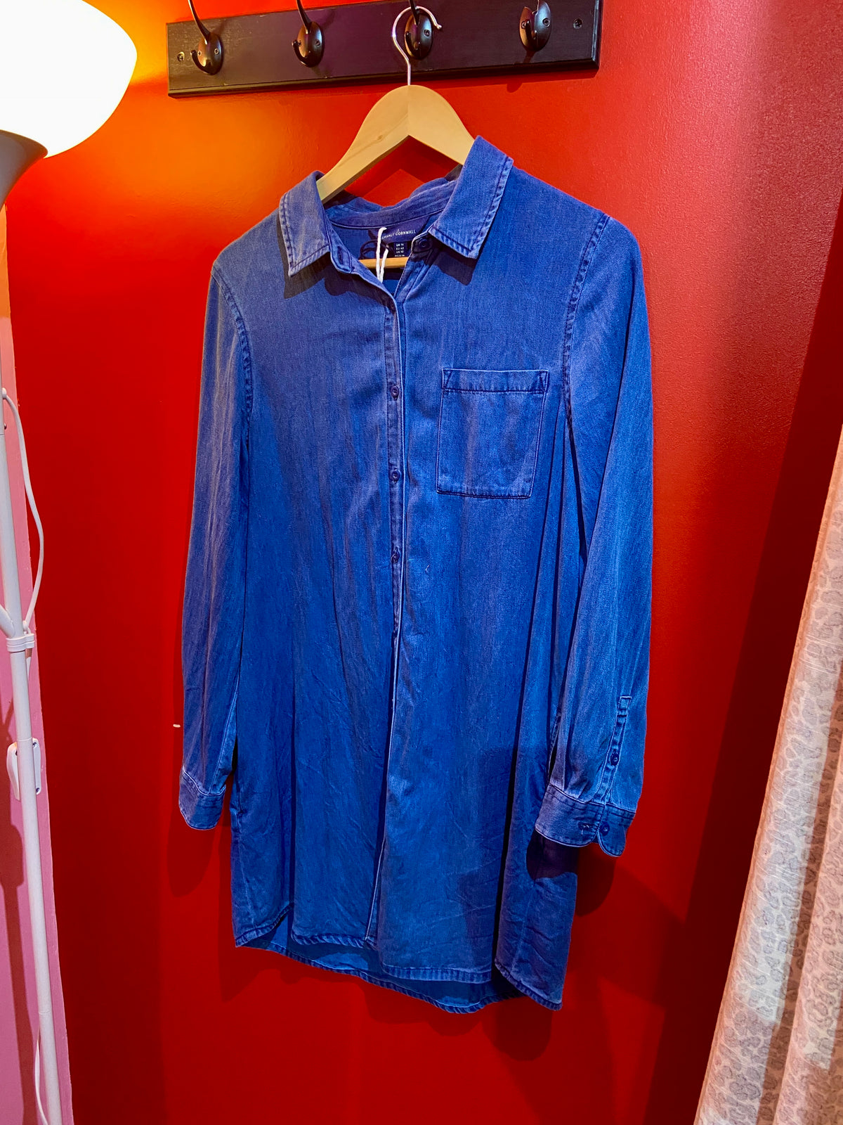 Long Blue Button Up Shirt