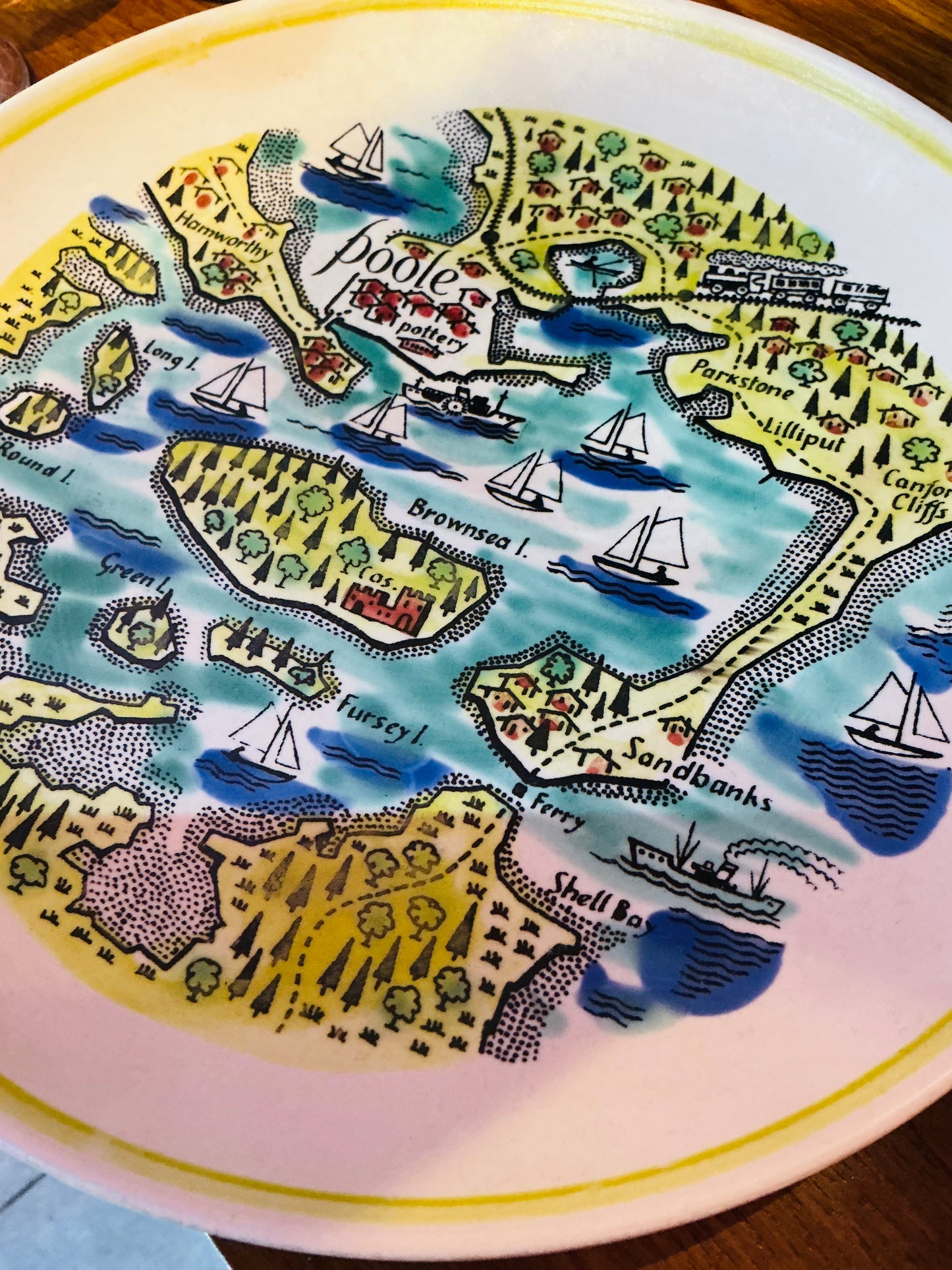 Poole Pottery Dorsey Map Plate