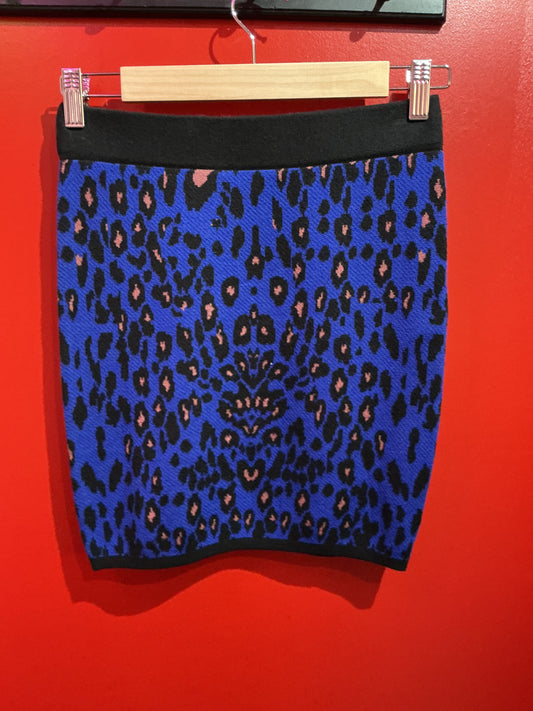 BNWT Noisy May Blue Leopard Print Knit Skirt