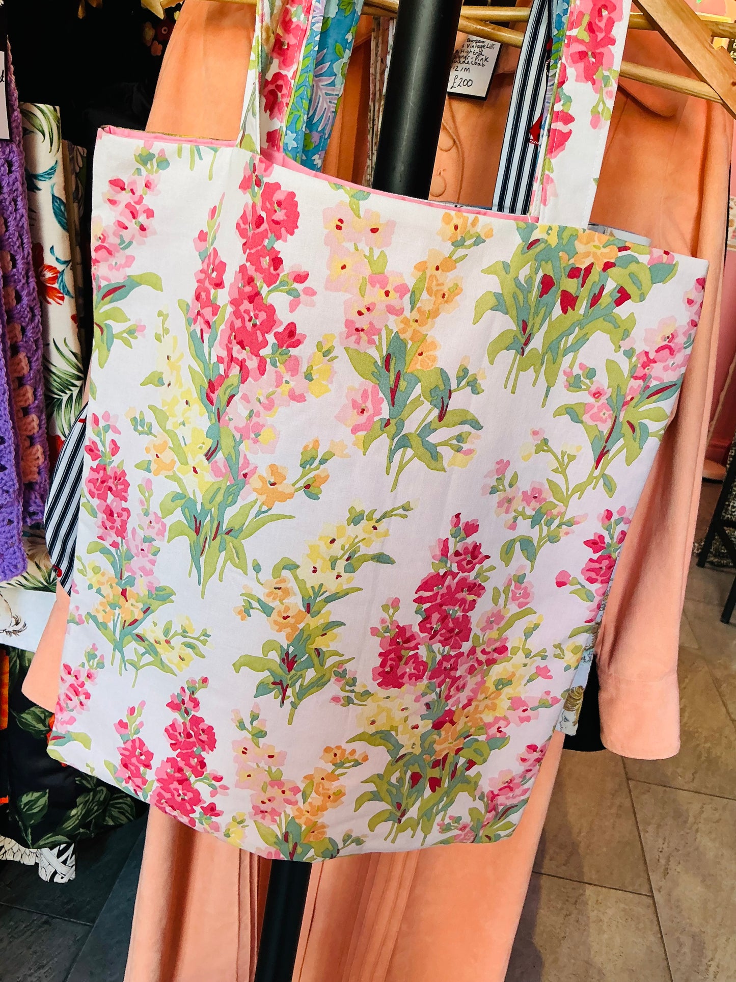 Vintage Fabric Handmade Tote Bag
