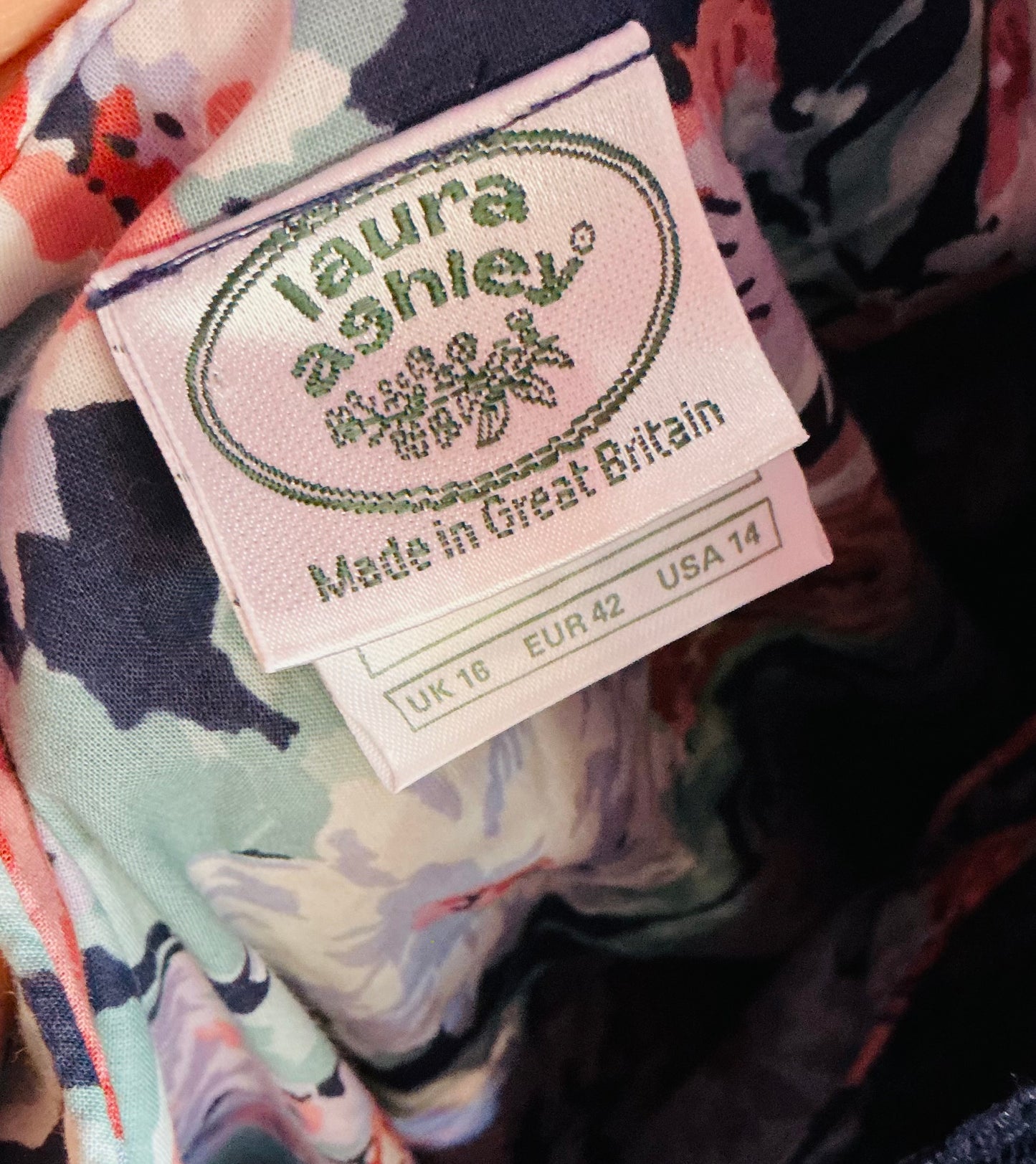 1980s Vintage Laura Ashley Floral Tea Dress