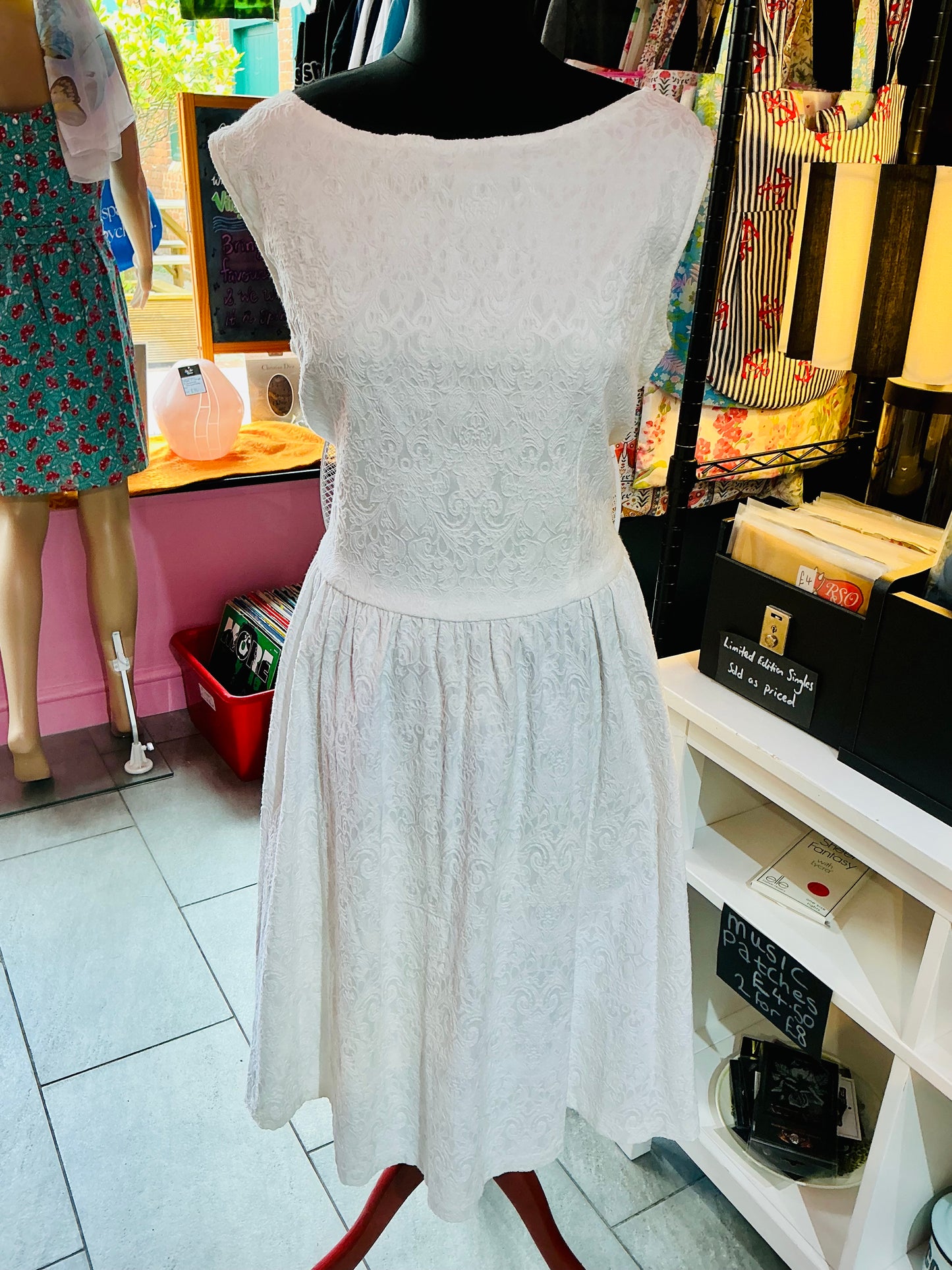 50s Style White Lindy Bop Swing Dress