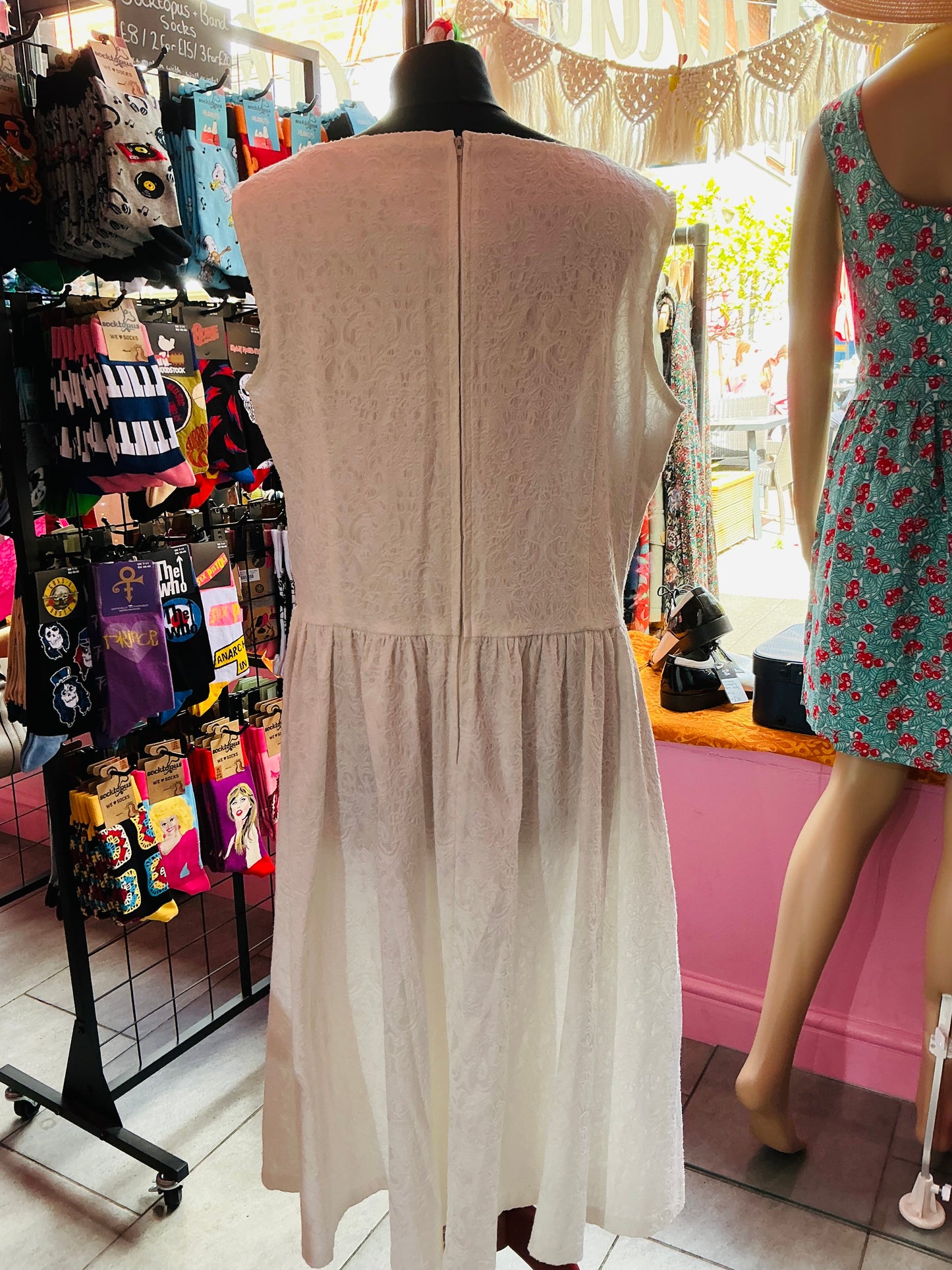 50s Style White Lindy Bop Swing Dress