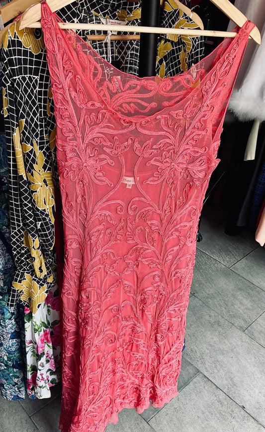 1990s Vintage Phase Eight Dusky Pink Party Dress