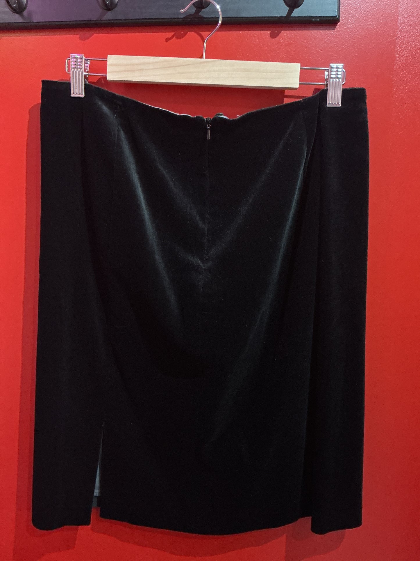 St Michael Black Velvet Skirt