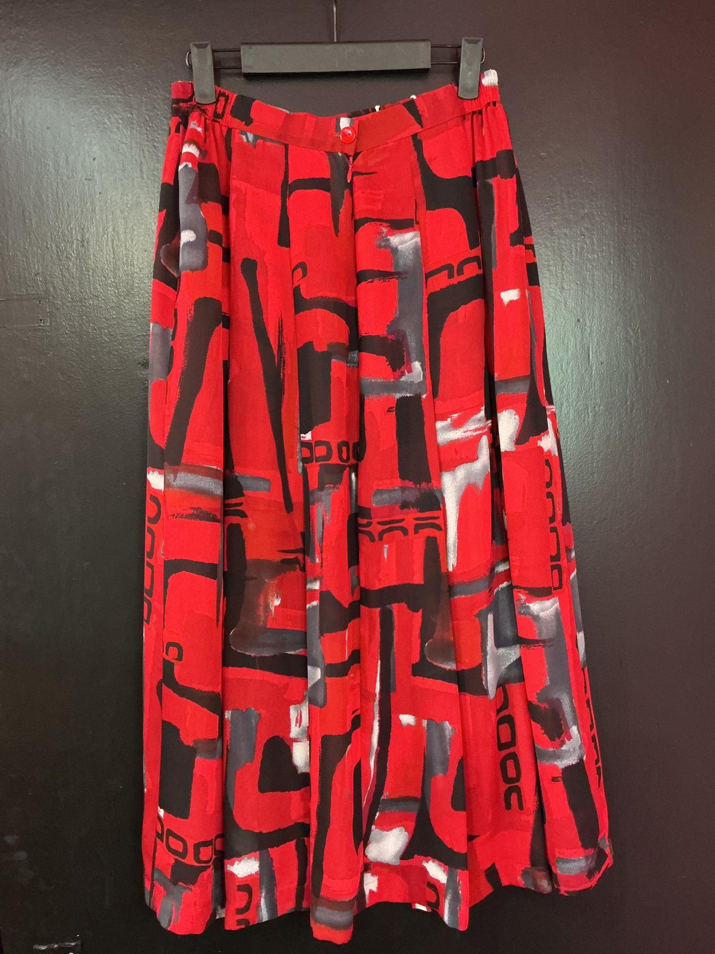 Vintage Jacques Vert Red & Black Skirt