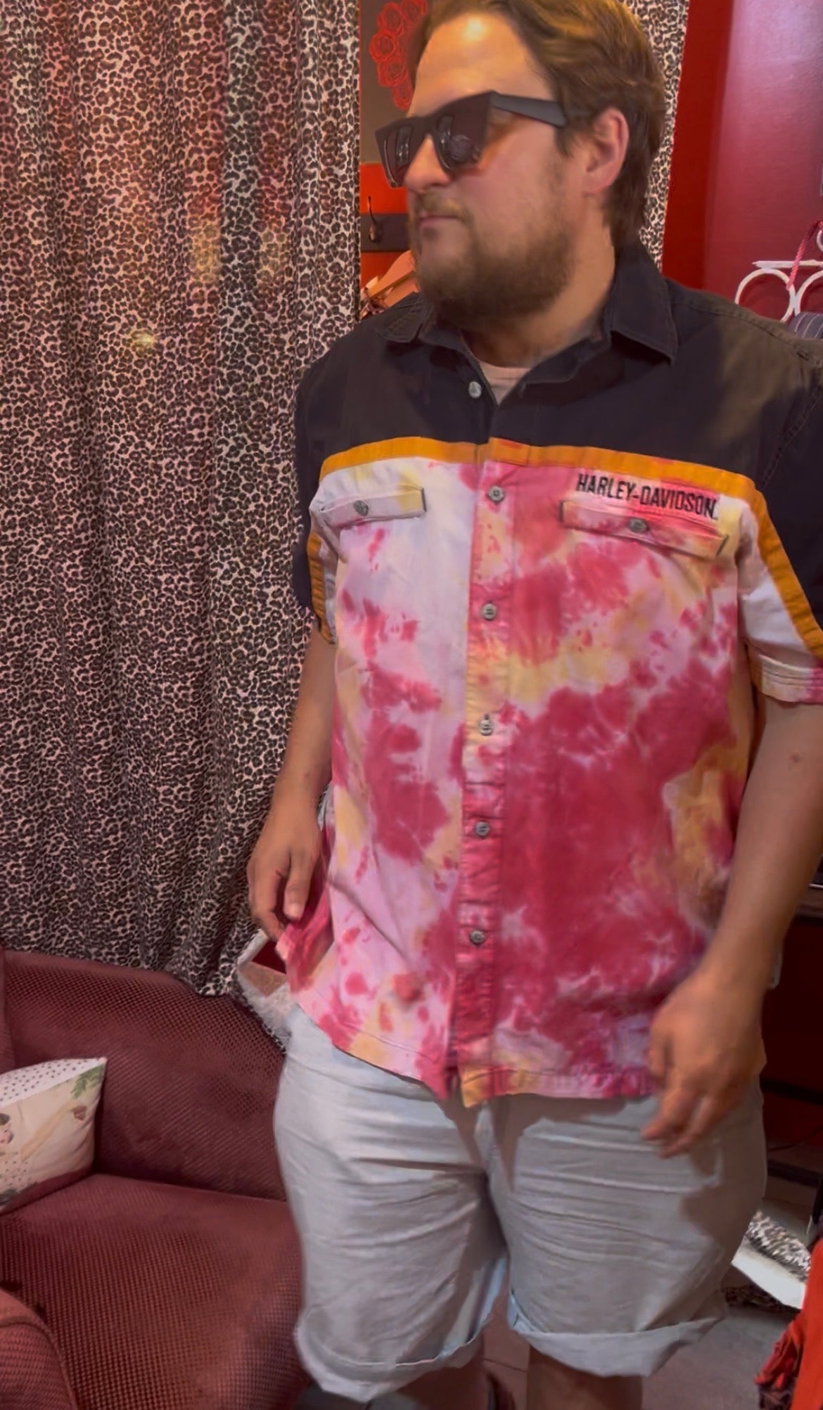 Hand Tie Dyed Custom Harley Davidson Shirt