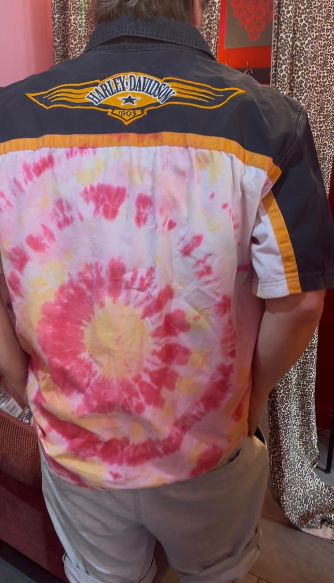 Hand Tie Dyed Custom Harley Davidson Shirt