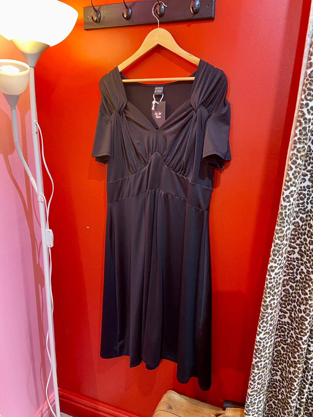 1950s Rockabilly Style Black Swing Dress