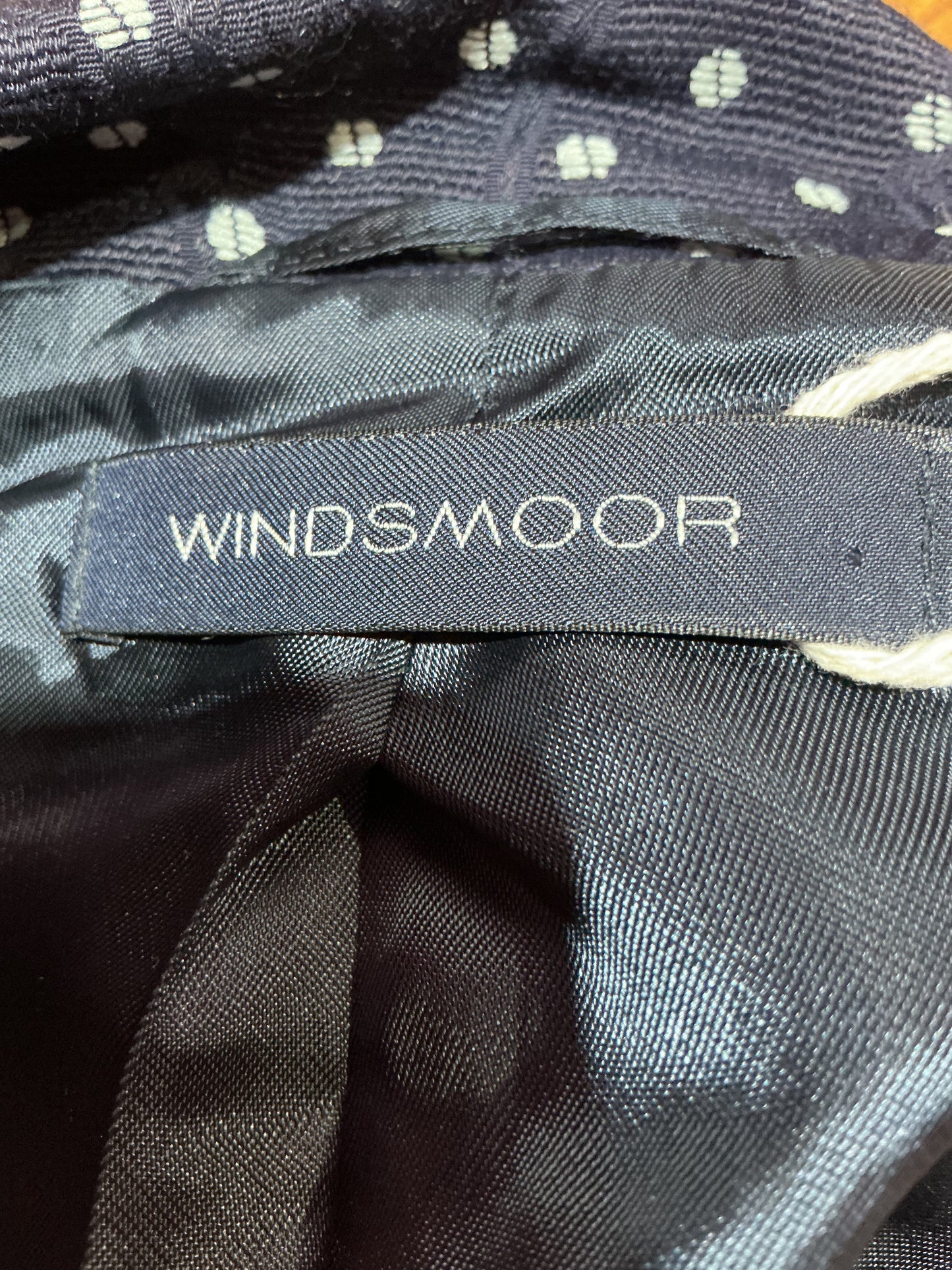 1980s Vintage Windsmoor Navy Polka Dot Blazer