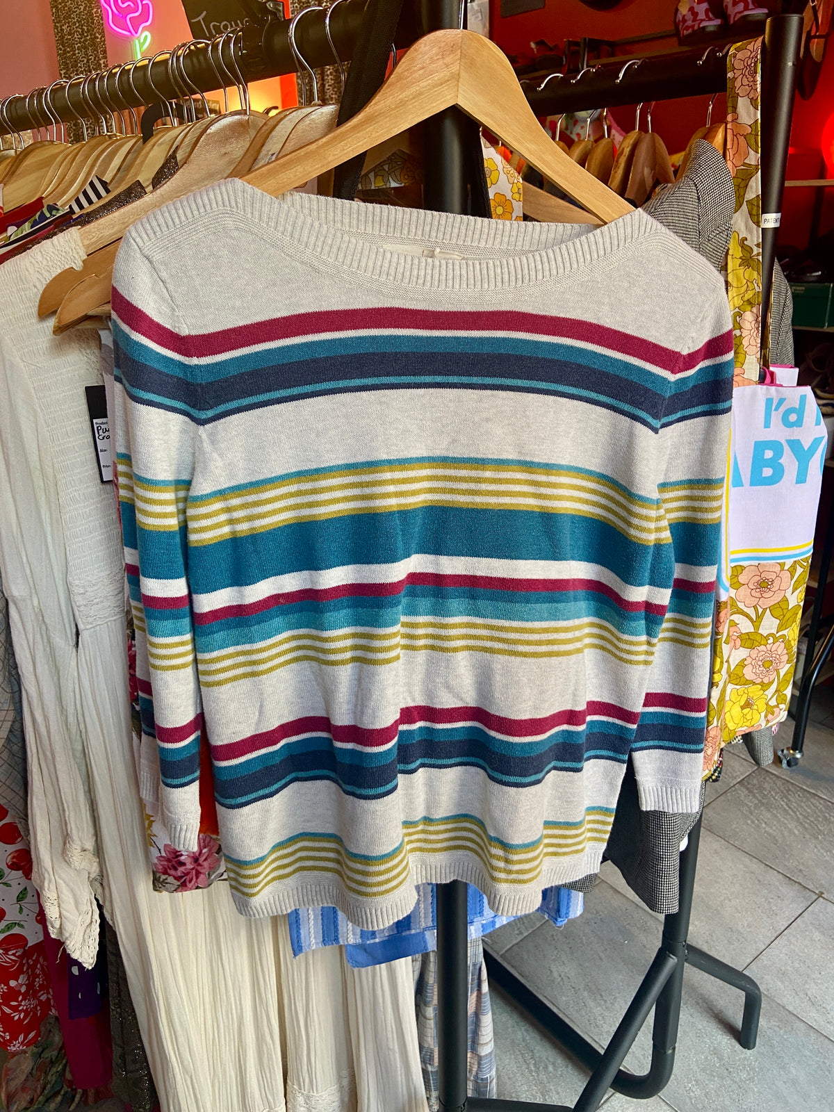 Striped Organic Cotton Lightweight Jumper