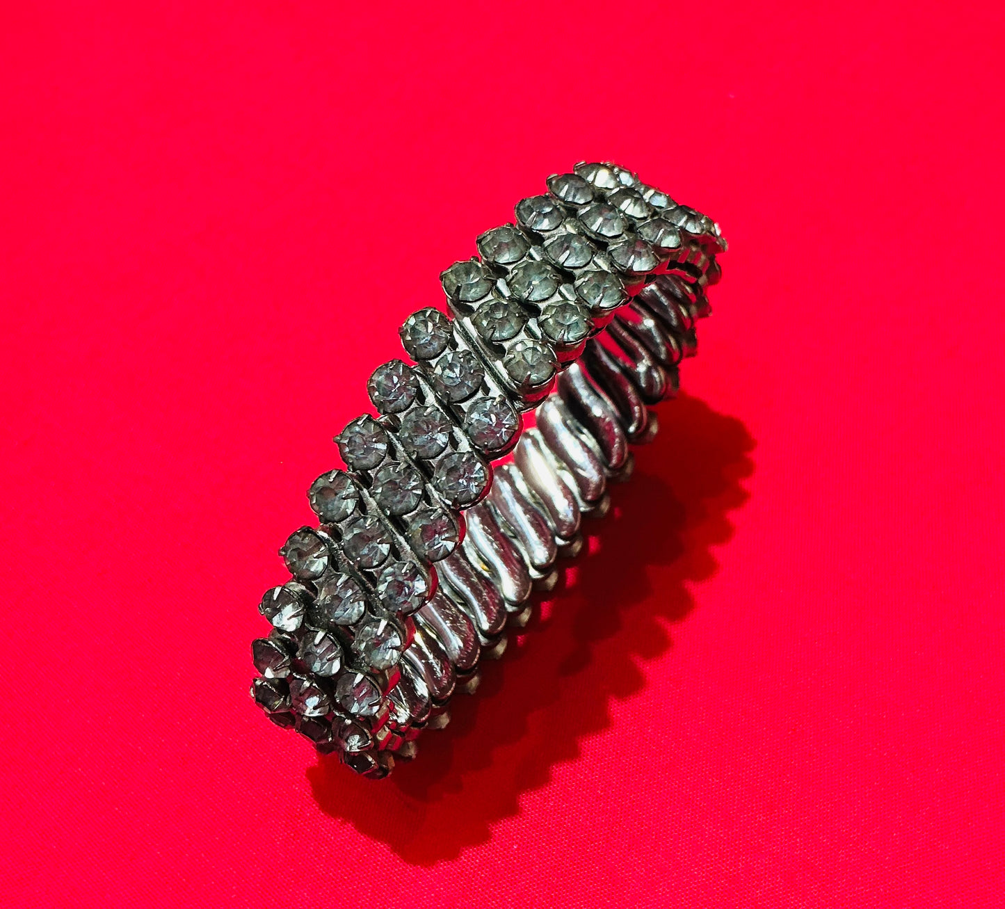 1960s Vintage Silver Diamanté Bracelet