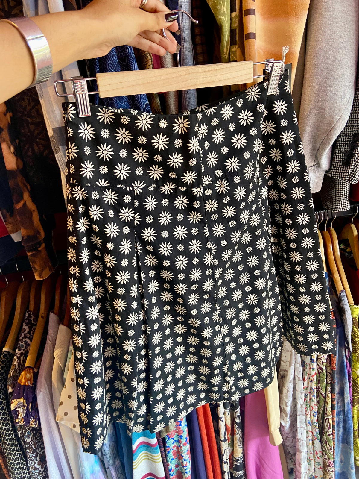 Y2K Vintage Daisy Print Midi Skirt