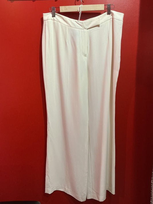 Renato Nucci Cream Silk Wide Leg Trousers