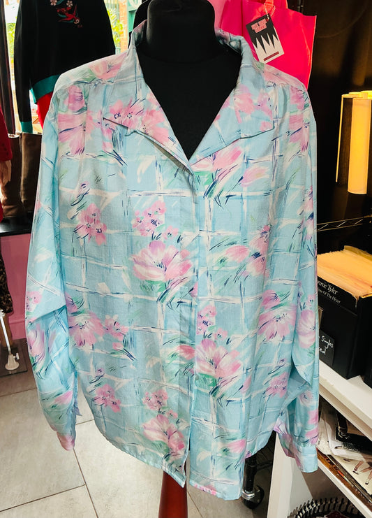 1980s Vintage Japanese Blossom Style Shirt