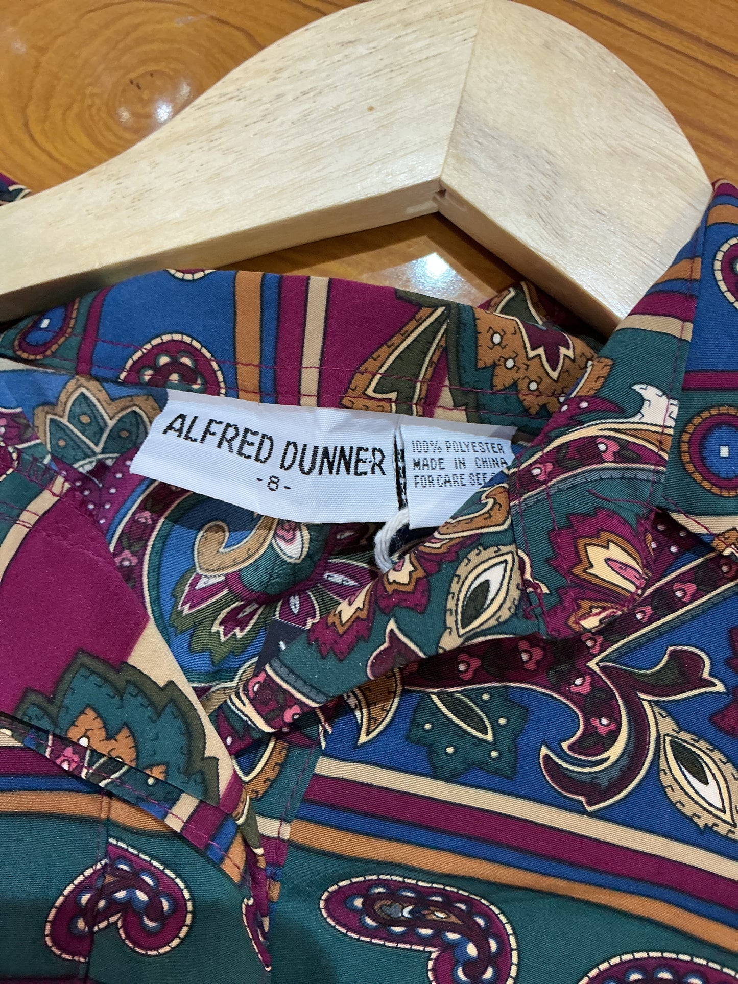 Alfred Dunner 80s Vintage Retro Patterned Shirt