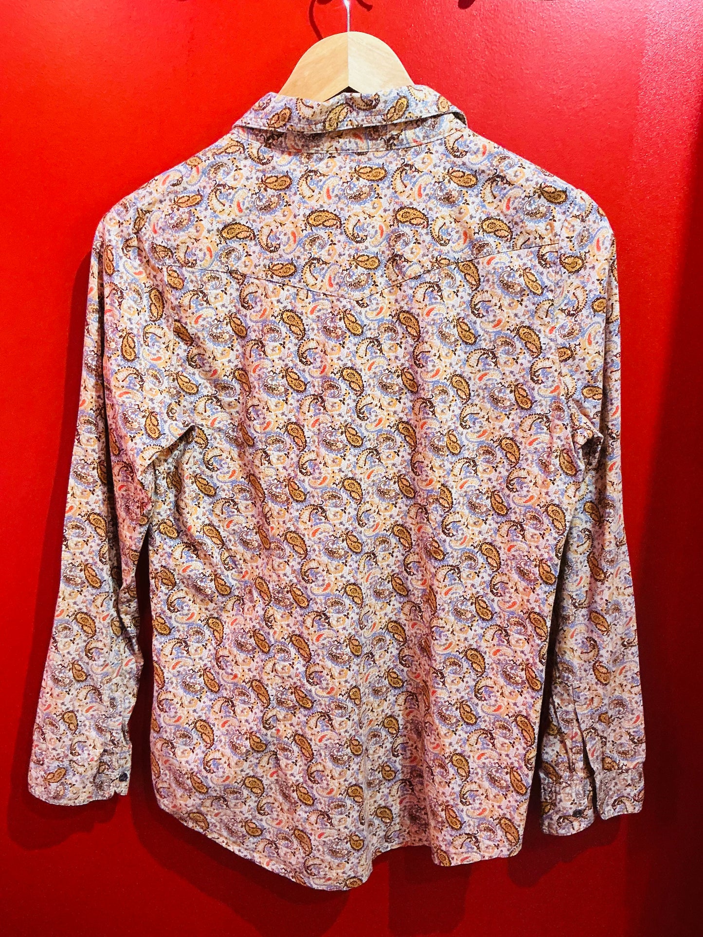 Orange Paisley 90s Vintage Shirt