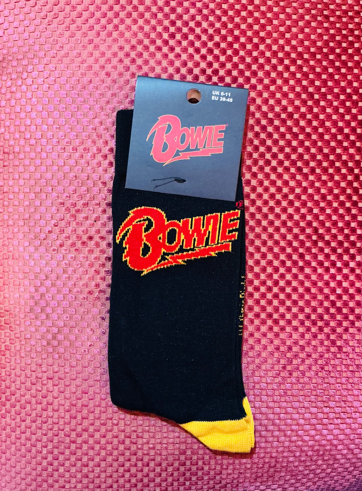 David Bowie Red and Yellow Stars Socks