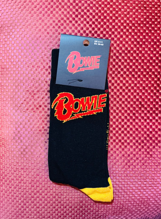 David Bowie Red and Yellow Stars Socks