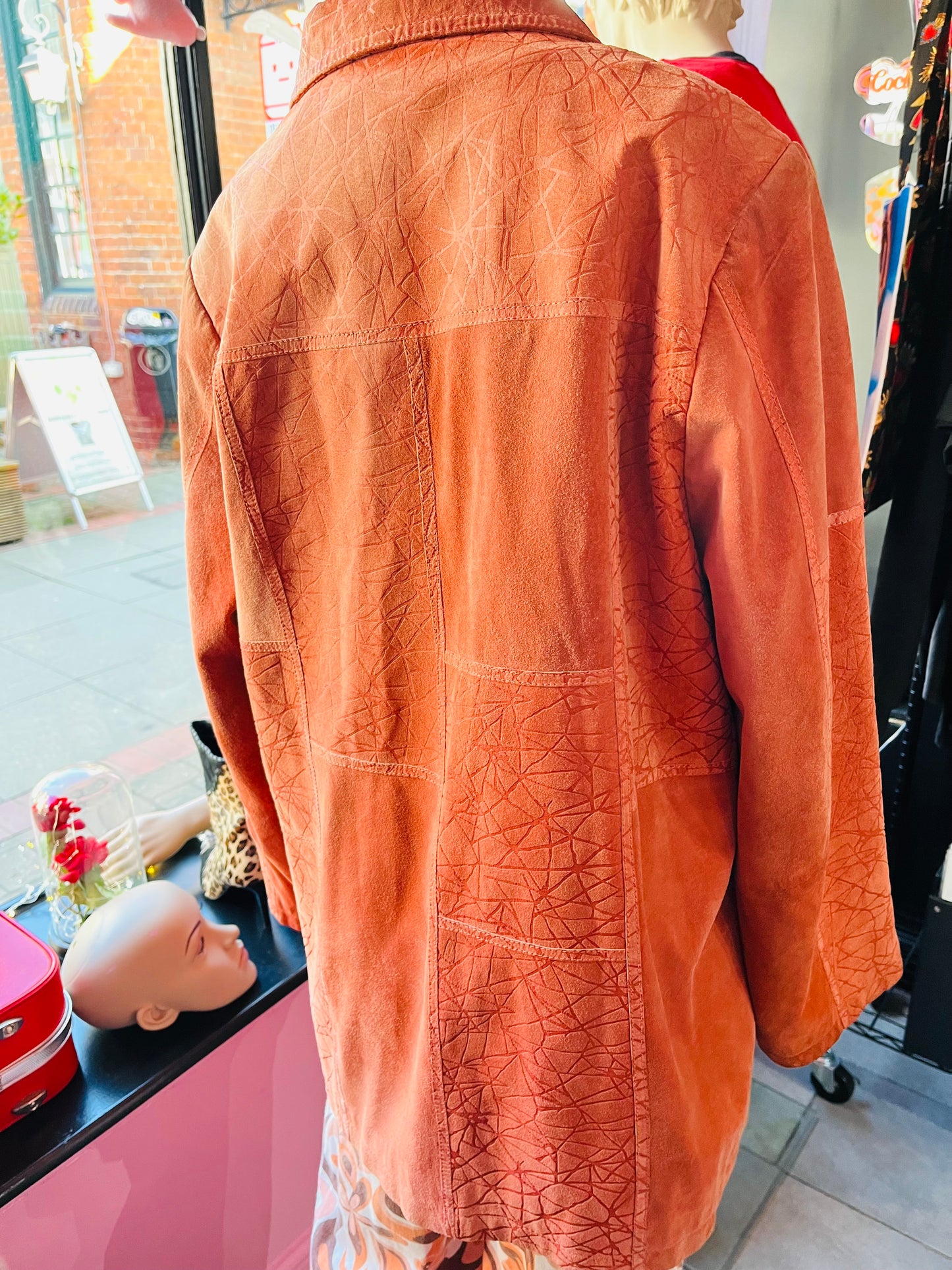 1970s Vintage Orange Suede Jacket
