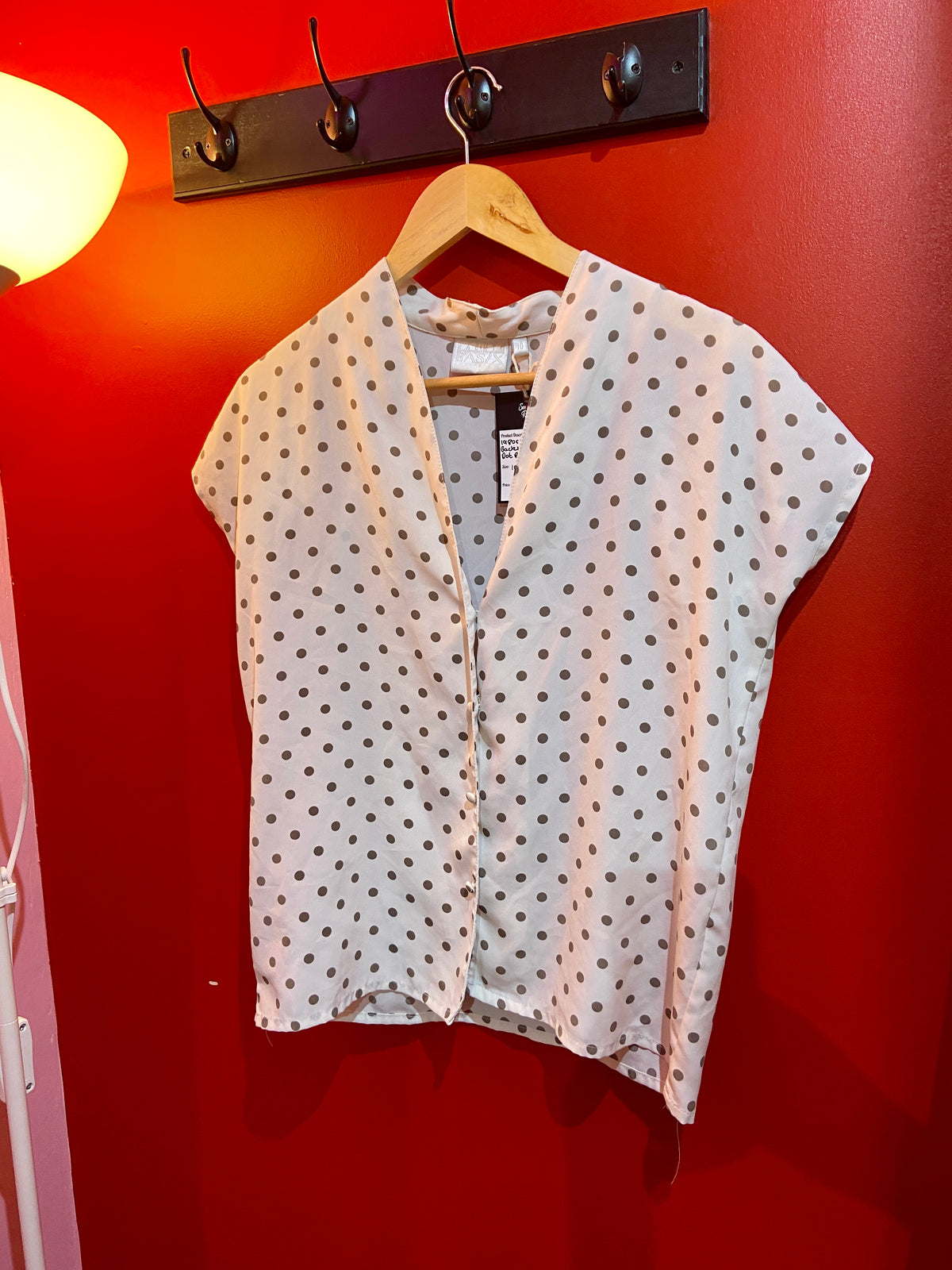 1980s Vintage Polka Dot Blouse