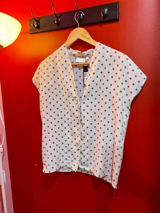 1980s Vintage Polka Dot Blouse
