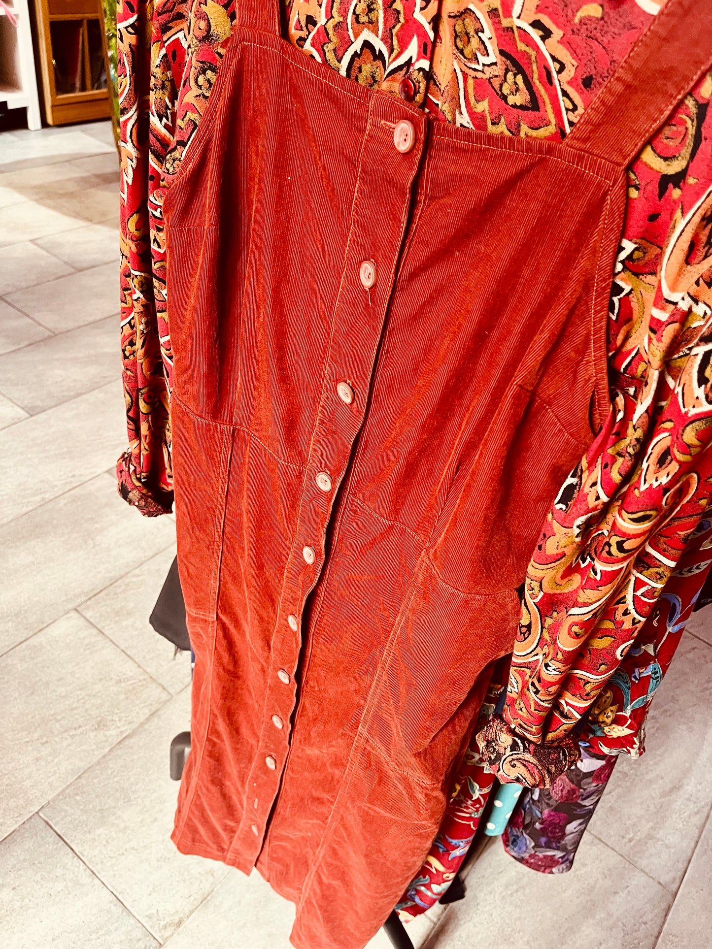 Seasalt Cornwall Burnt Orange Corduroy Dress Size 12