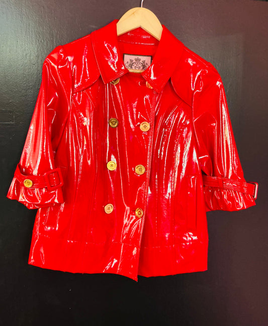 1990s Vintage Juicy Couture Red Patent Jacket