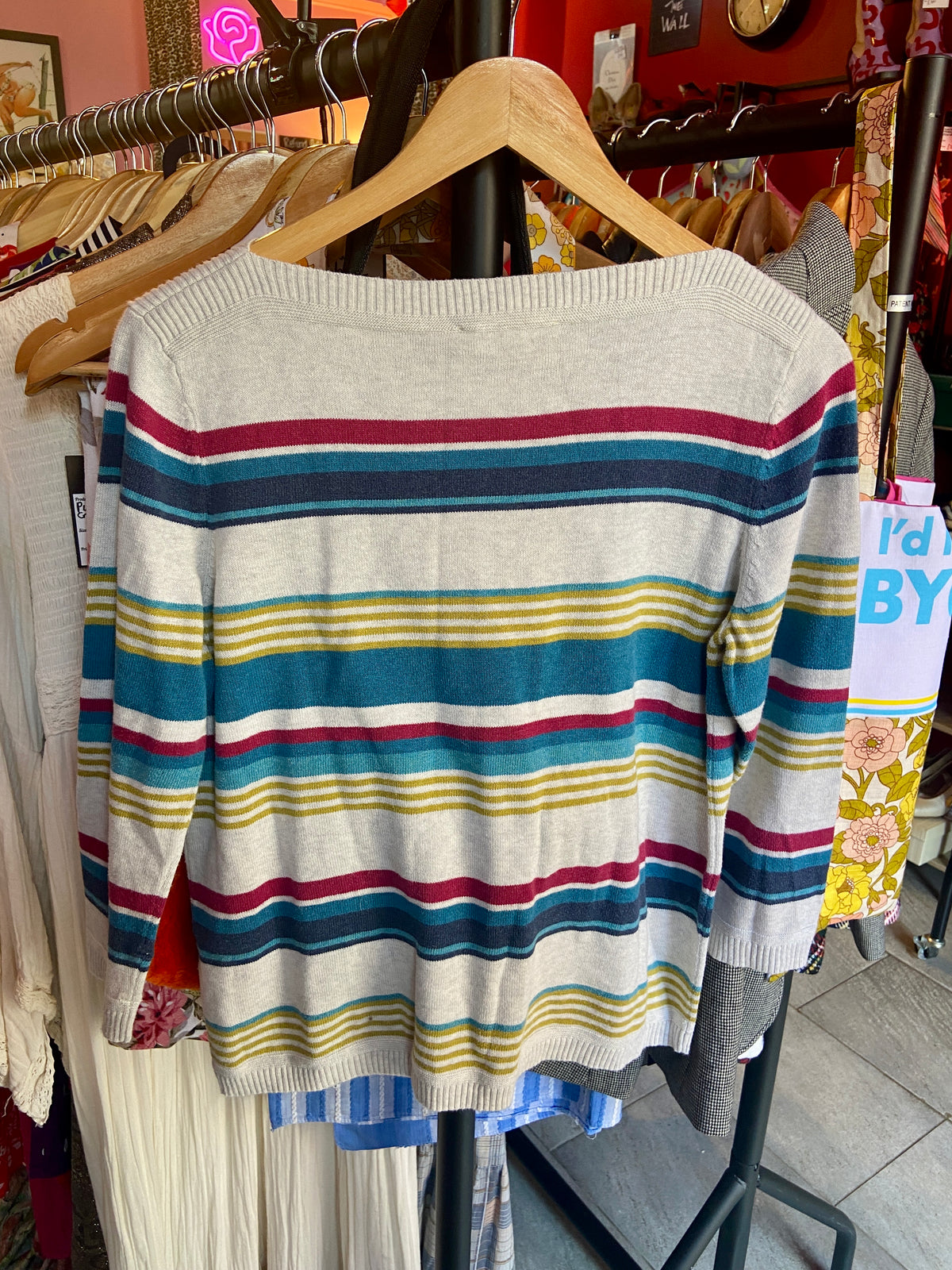 Striped Organic Cotton Lightweight Jumper