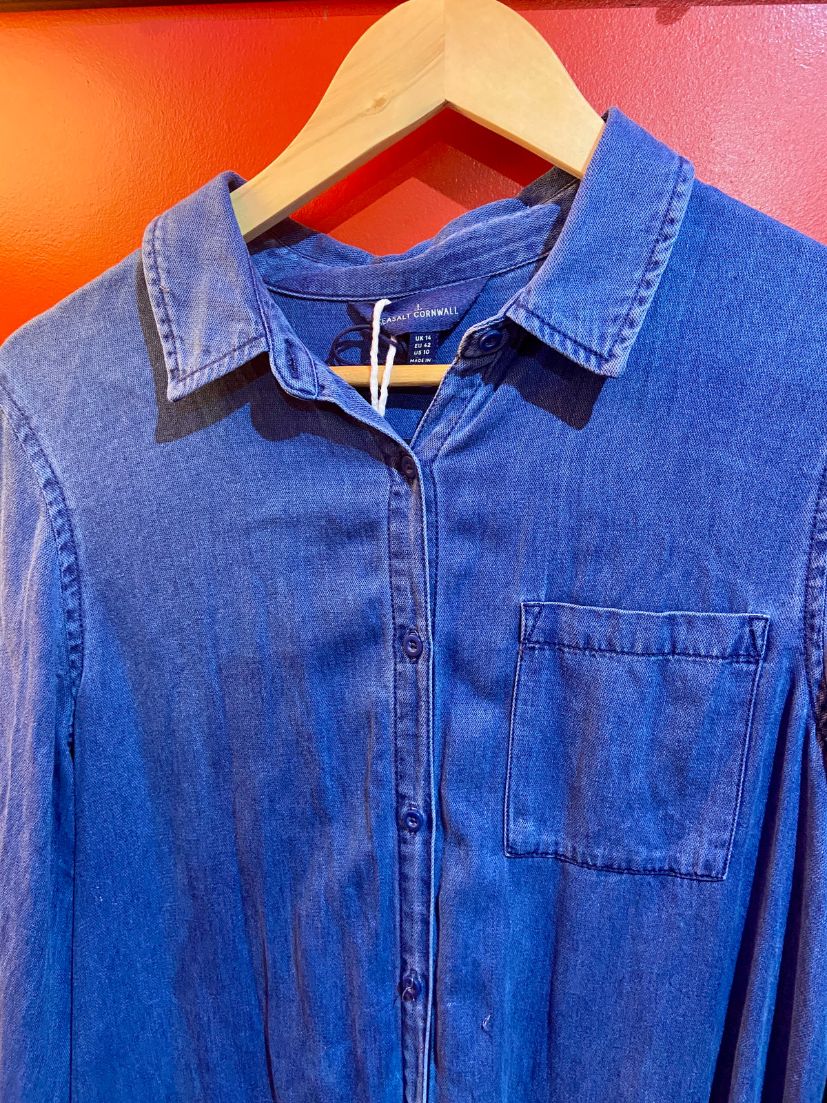 Long Blue Button Up Shirt