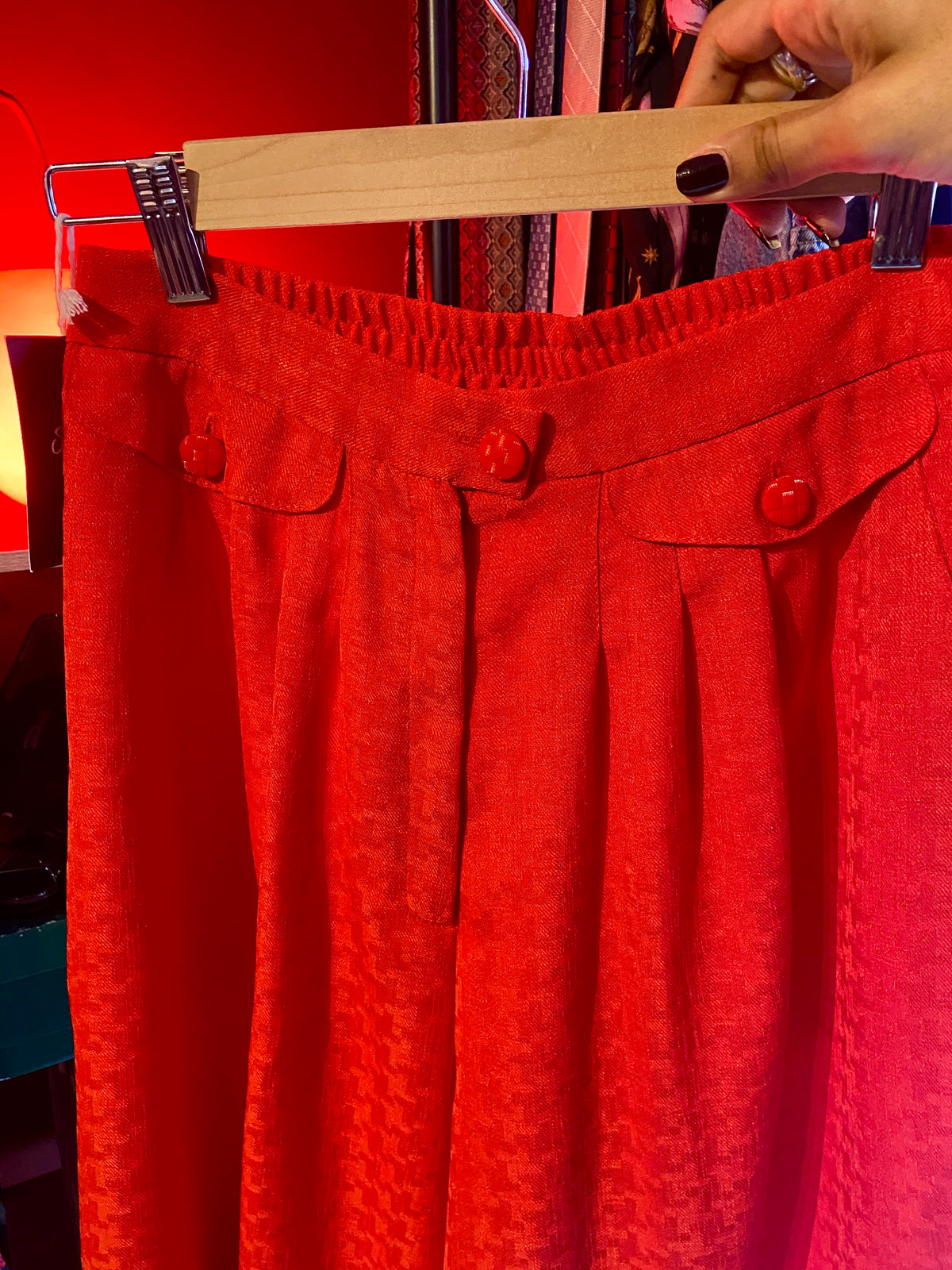 1950’s Vivid Red Culotte Patterned Shorts