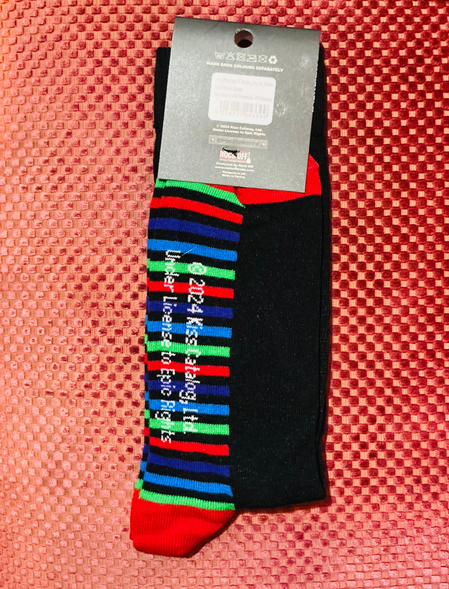 Kiss Red Logo and Stripes Unisex Socks