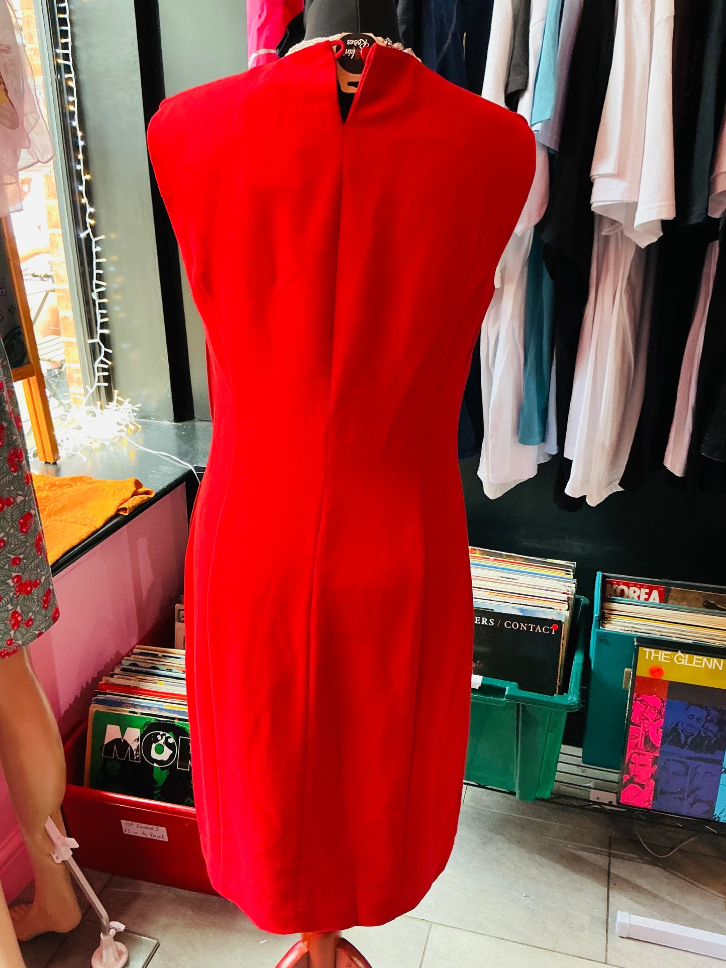1980s Vintage Mani by Armani Red Pencil Dress
