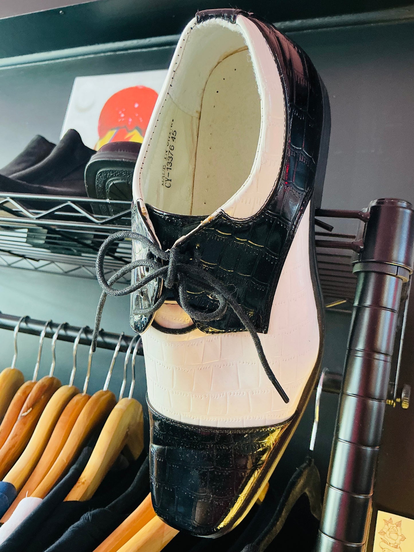 Black and White Patent Shoes