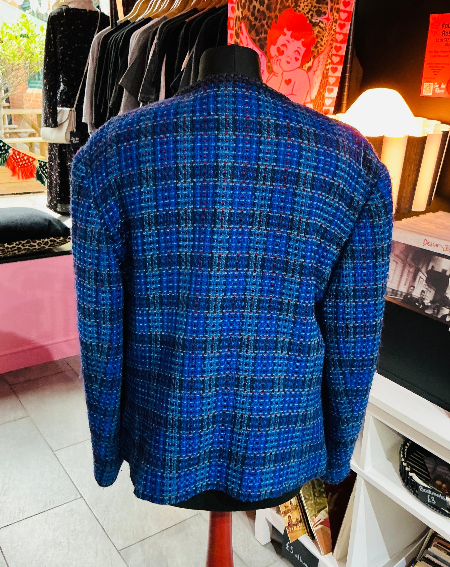 1980s Easter Blue Checked Blazer