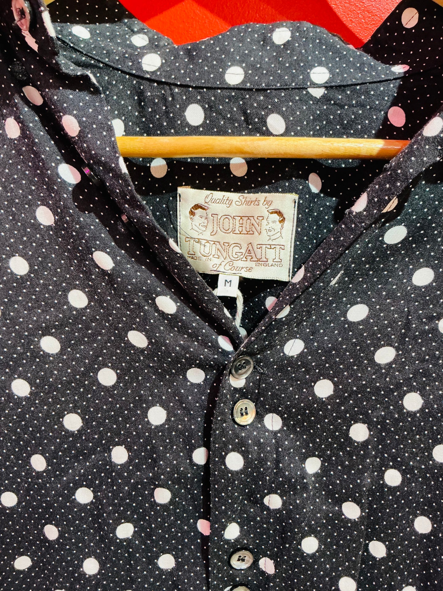 1950s Black & White Polka Dot Rockabilly Oversized Shirt