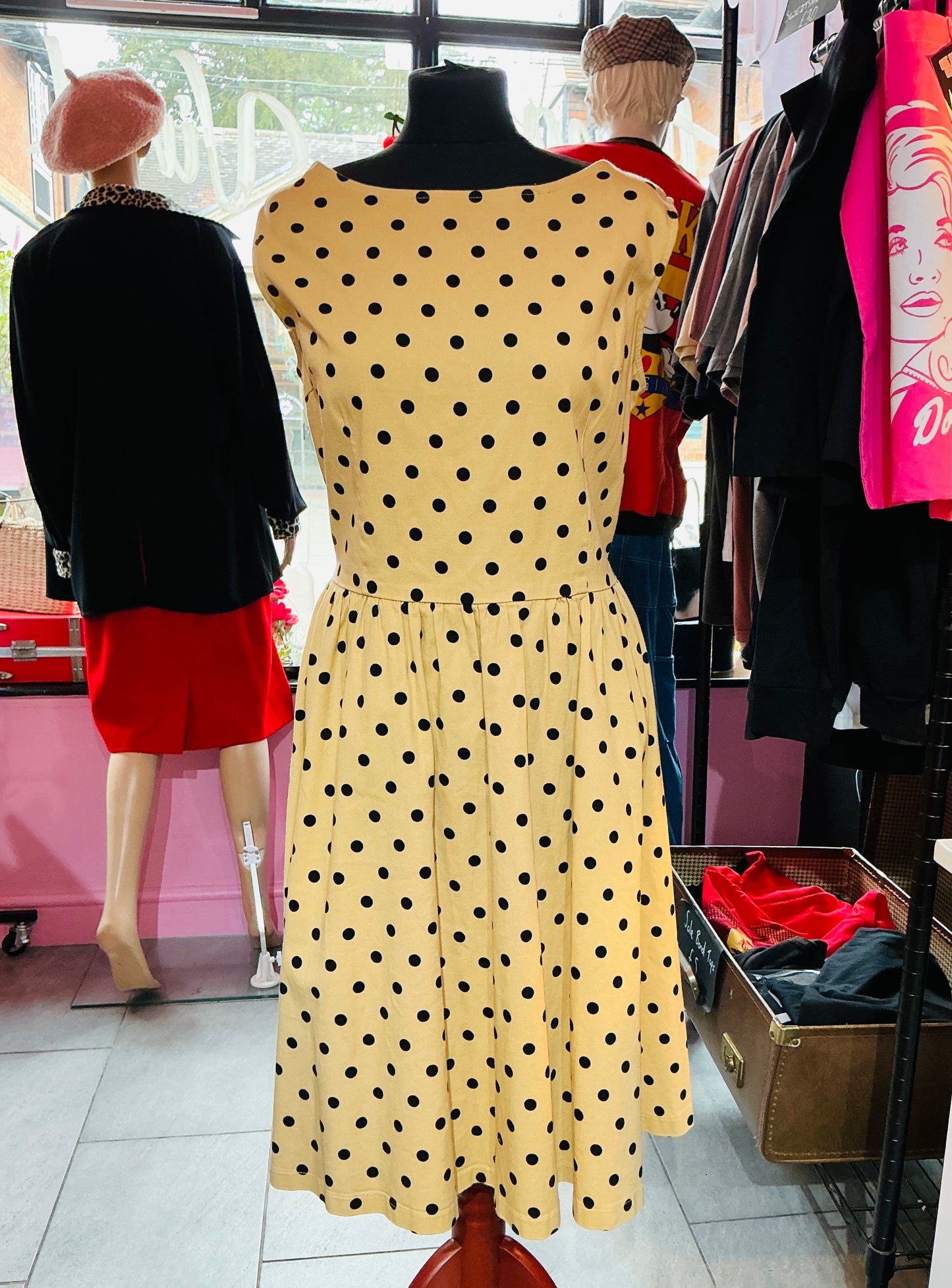 1950s Style Yellow and Black Lindy Bop Swing Dress
