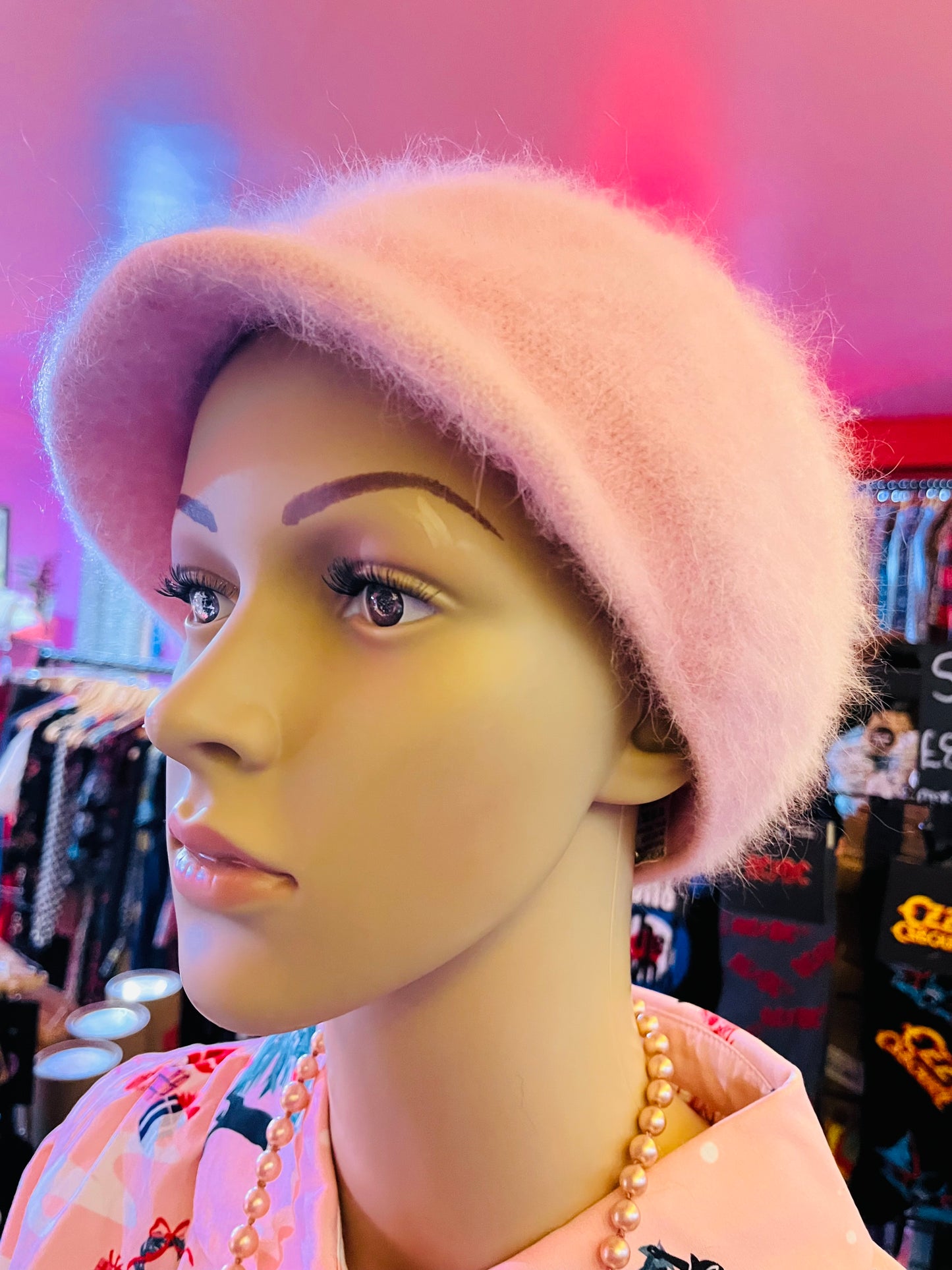 Angora Wool 1960s Babydoll Hat