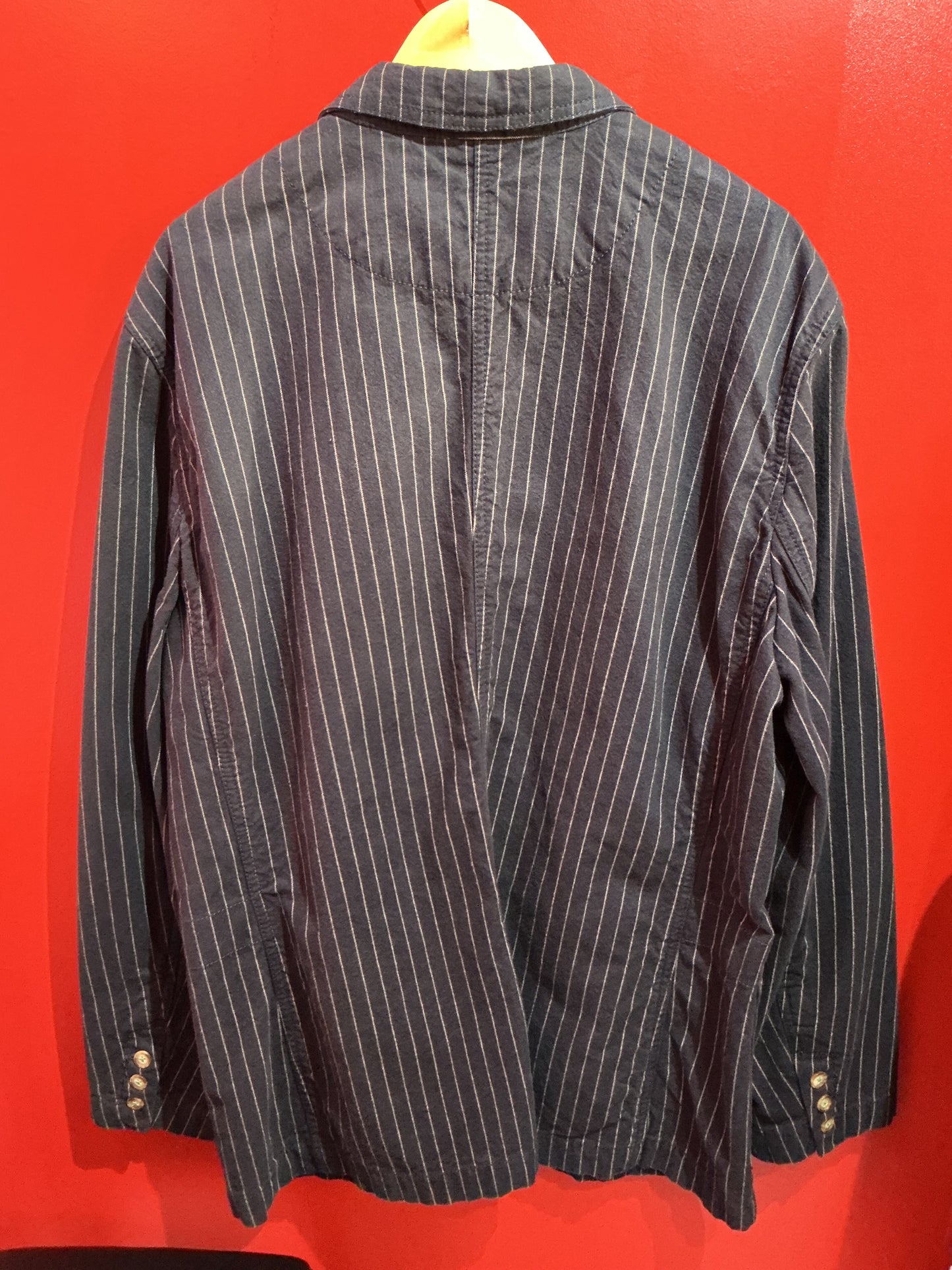 Boden Black Pinstriped Cotton Blazer