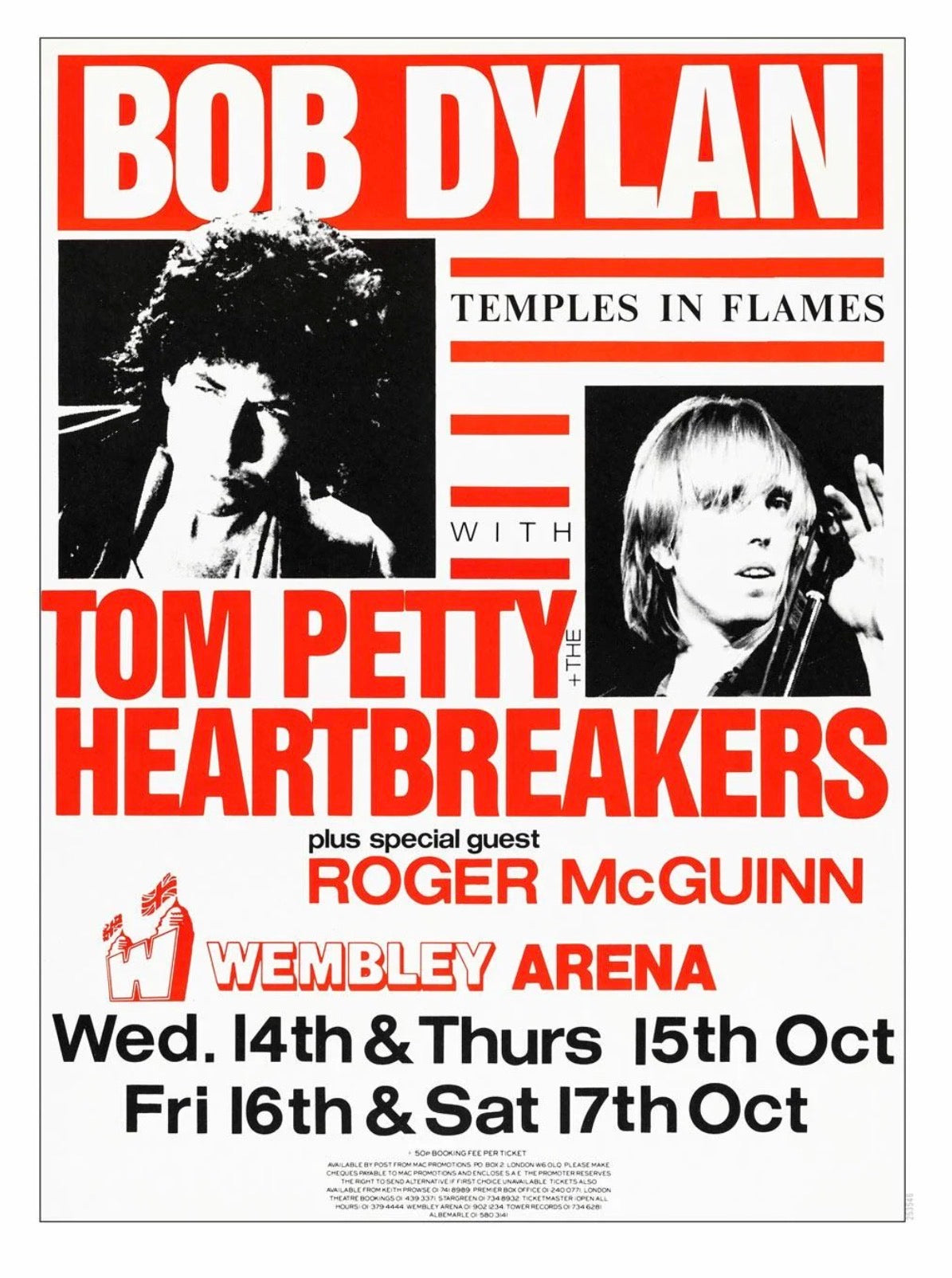 Bob Dylan and Tom Petty Heartbreakers Concert Wall Print