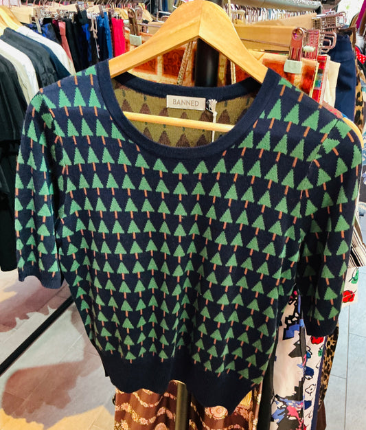 Banned Apparel Merry Holiday Tree Christmas Jumper Red/Green